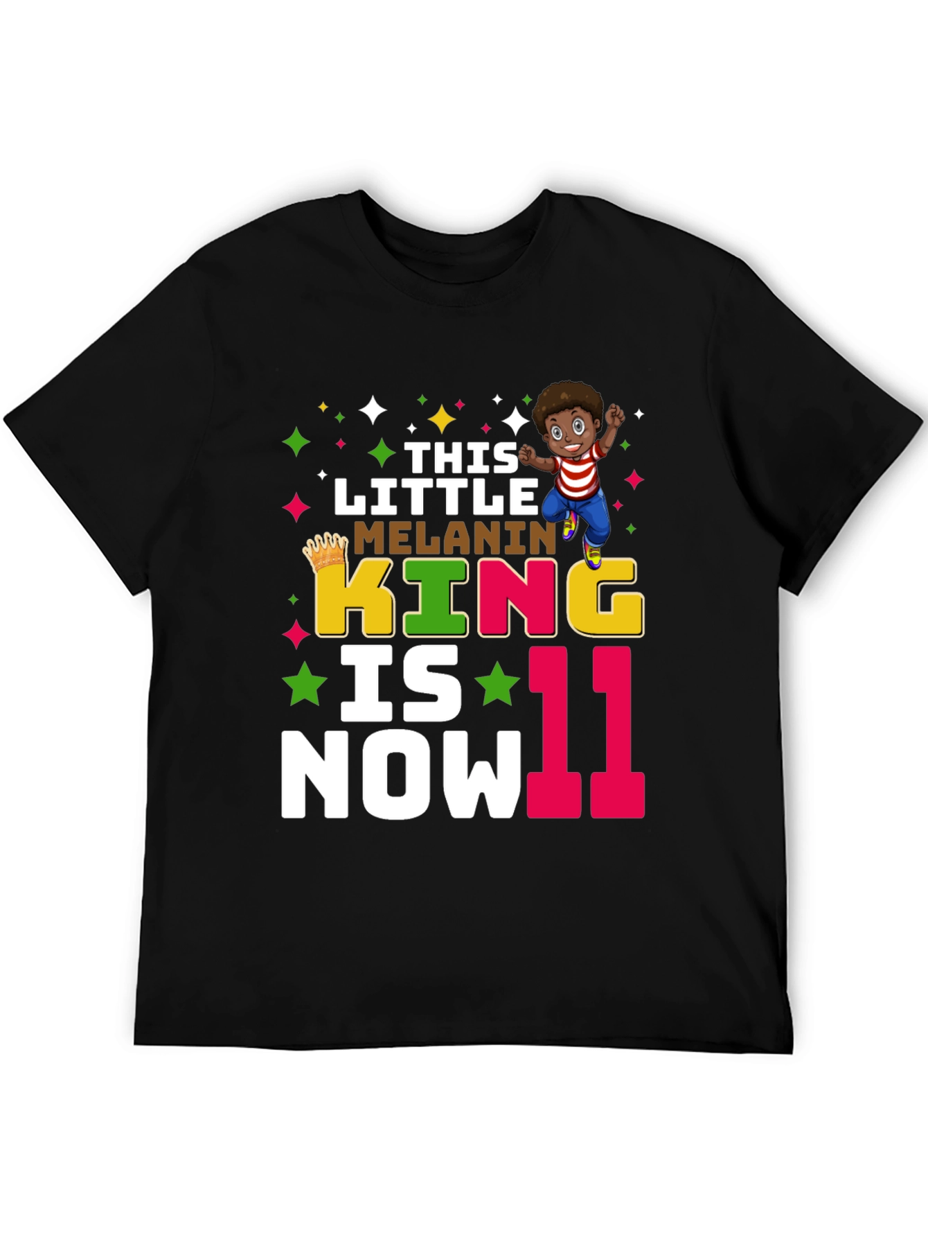Melanin King 11th Birthday T-Shirt
