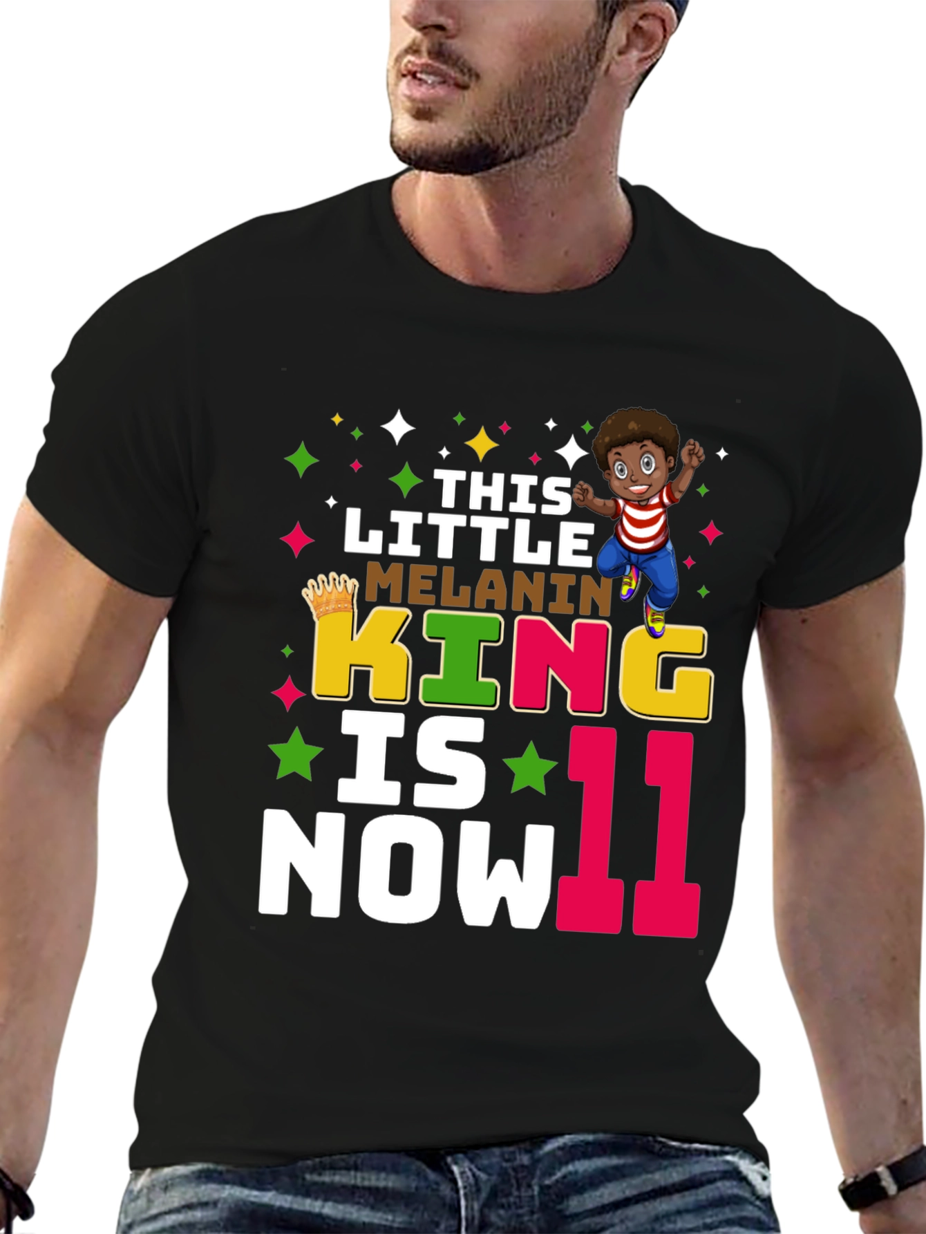 Melanin King 11th Birthday T-Shirt