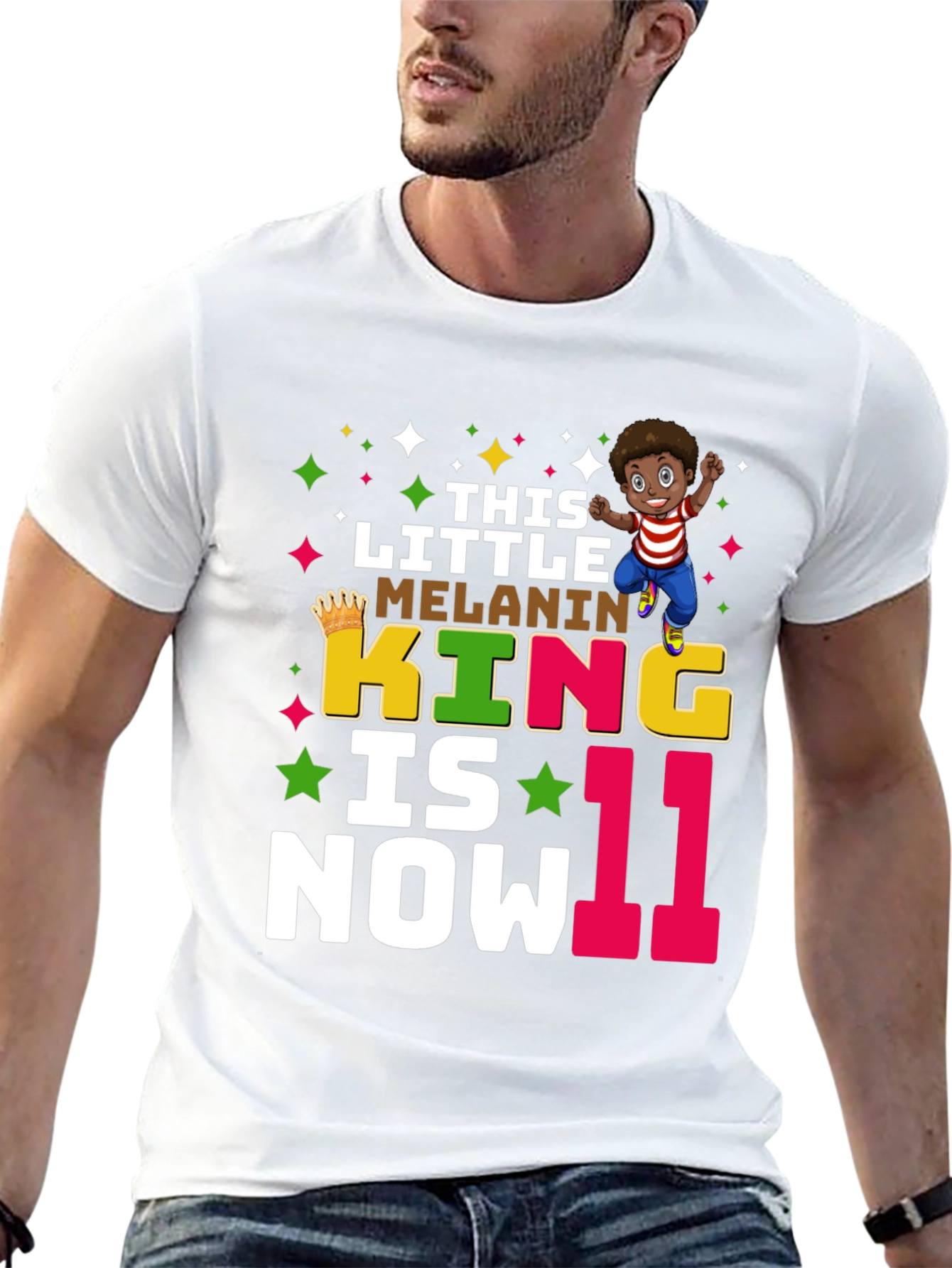 Melanin King 11th Birthday T-Shirt