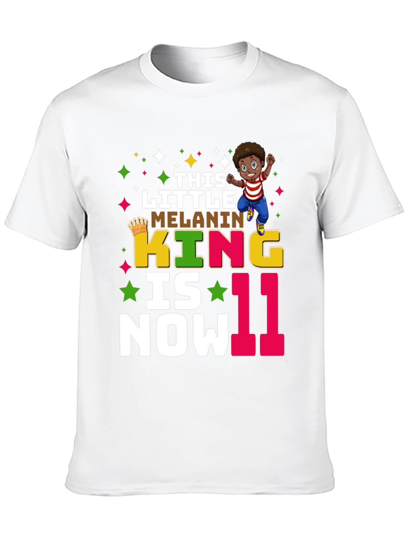 Melanin King 11th Birthday T-Shirt