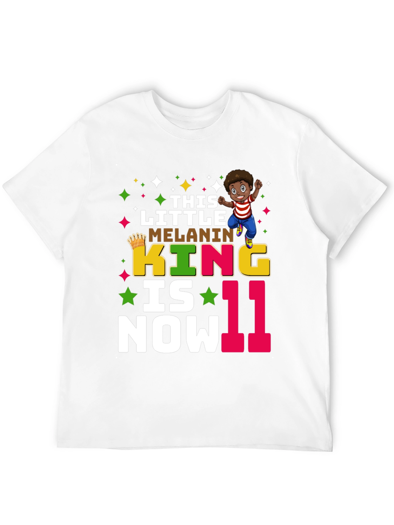 Melanin King 11th Birthday T-Shirt