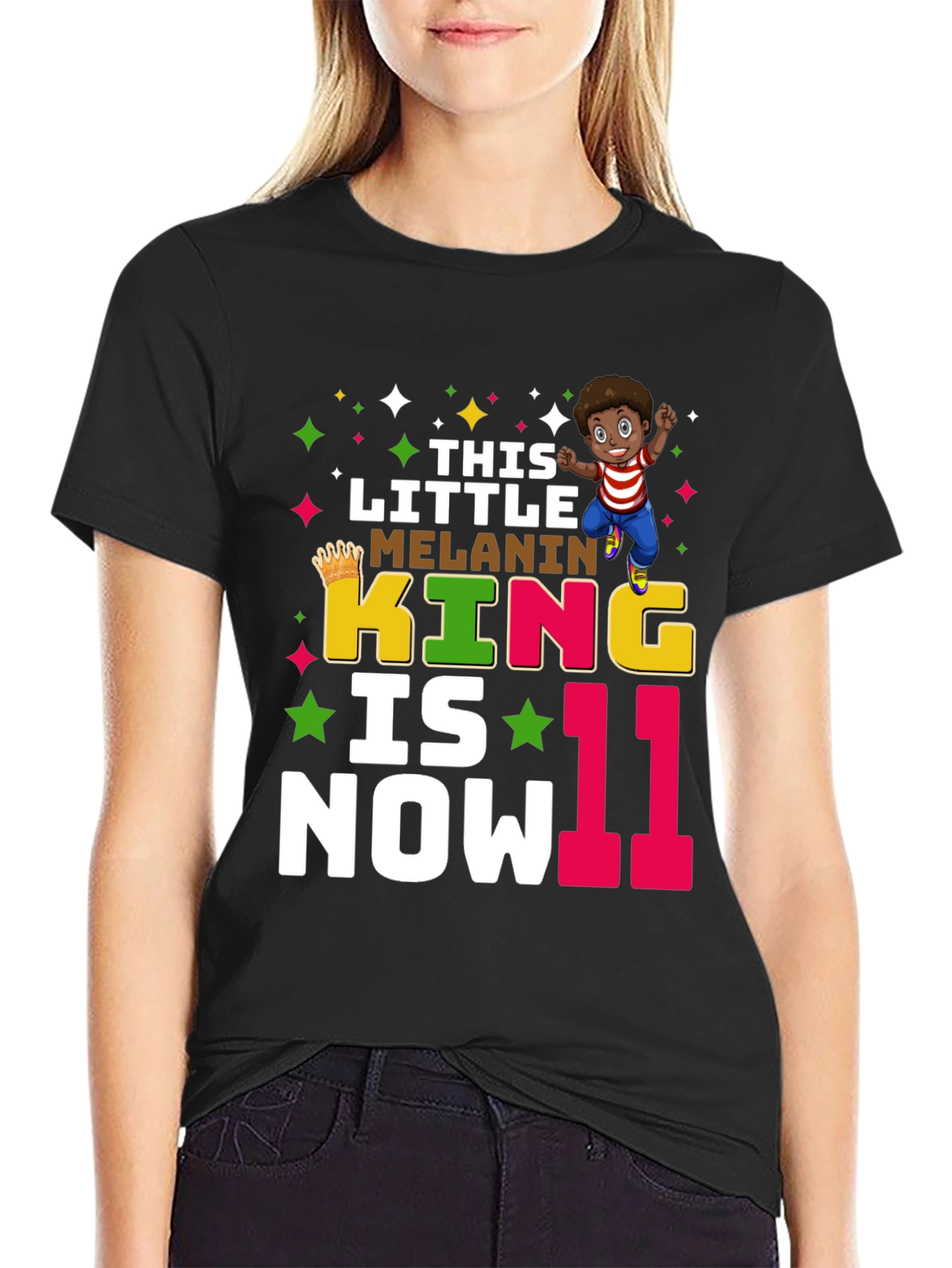 Melanin King 11th Birthday T-Shirt