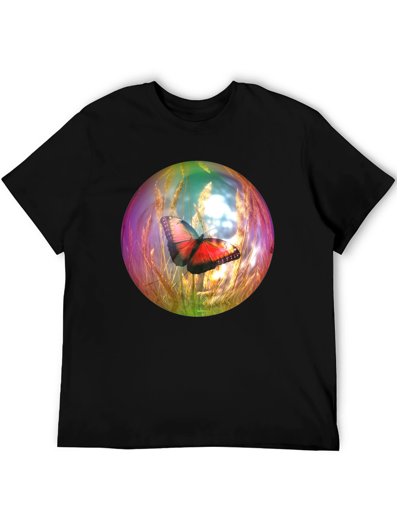 Butterfly Orb Graphic T-Shirt - Unique Design