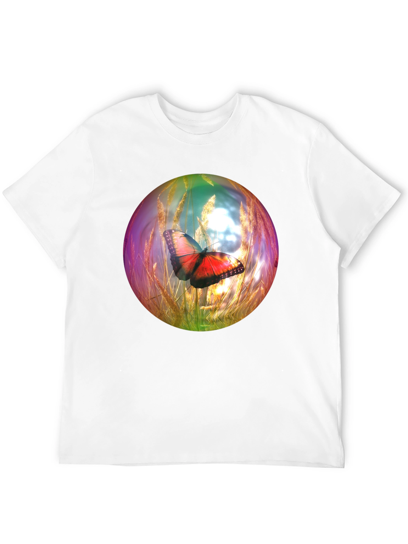 Butterfly Orb Graphic T-Shirt - Unique Design