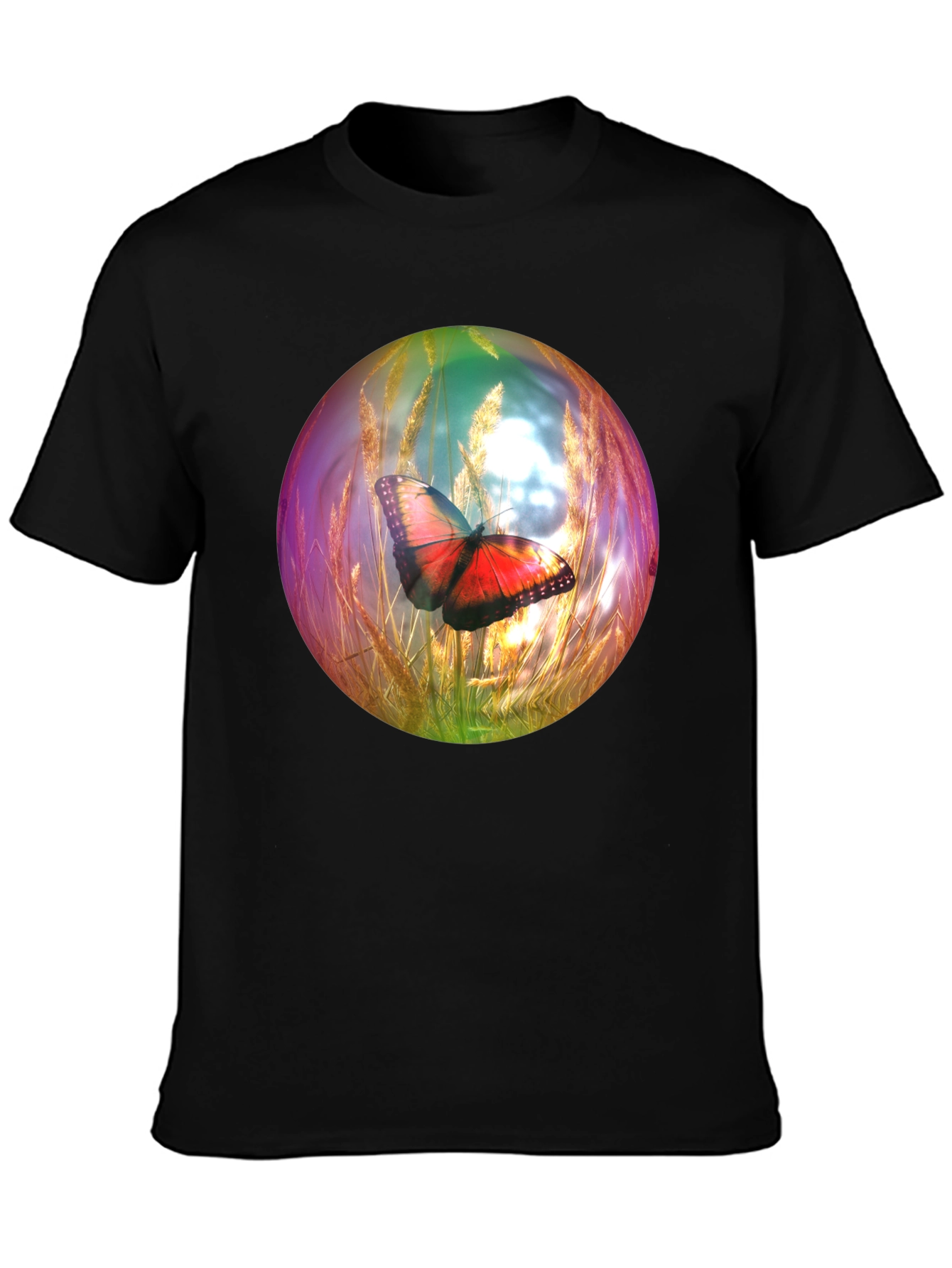 Butterfly Orb Graphic T-Shirt - Unique Design