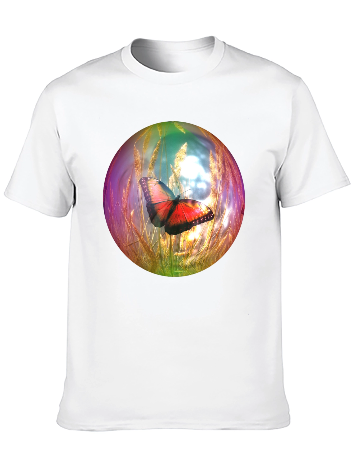 Butterfly Orb Graphic T-Shirt - Unique Design