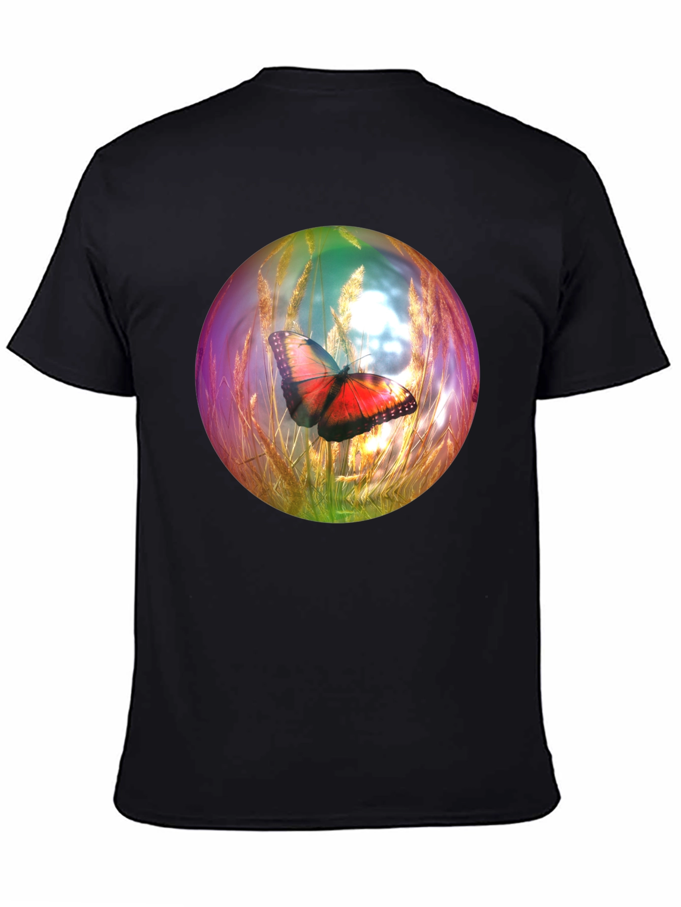 Butterfly Orb Graphic T-Shirt - Unique Design