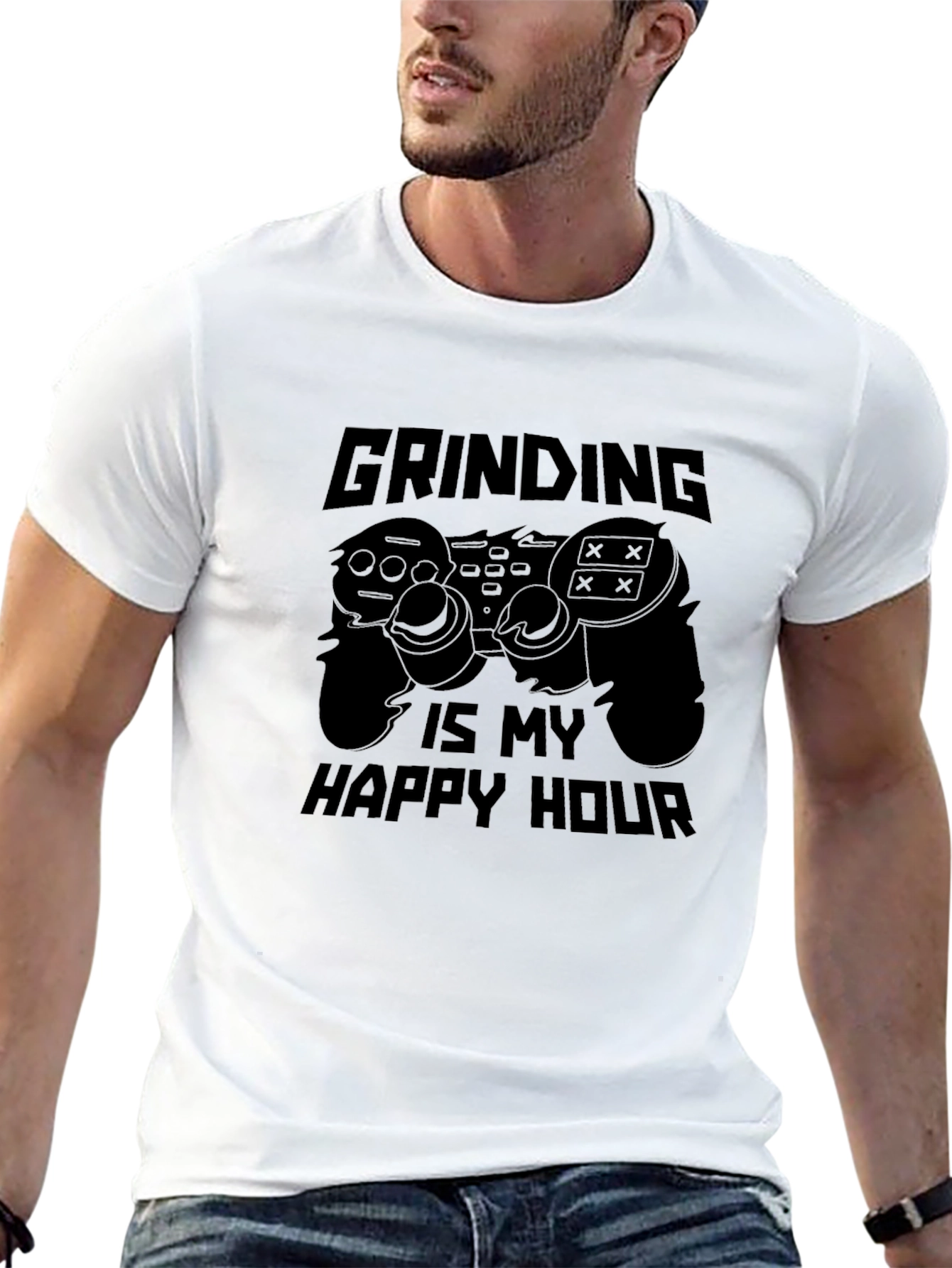 Gamer Grinding Happy Hour Black T-Shirt