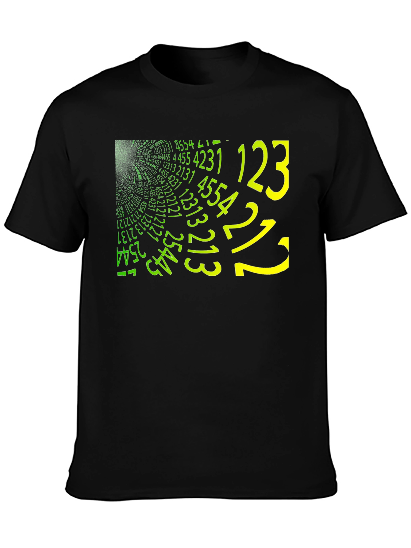 Matrix Style Number Print Crew Neck T-Shirt
