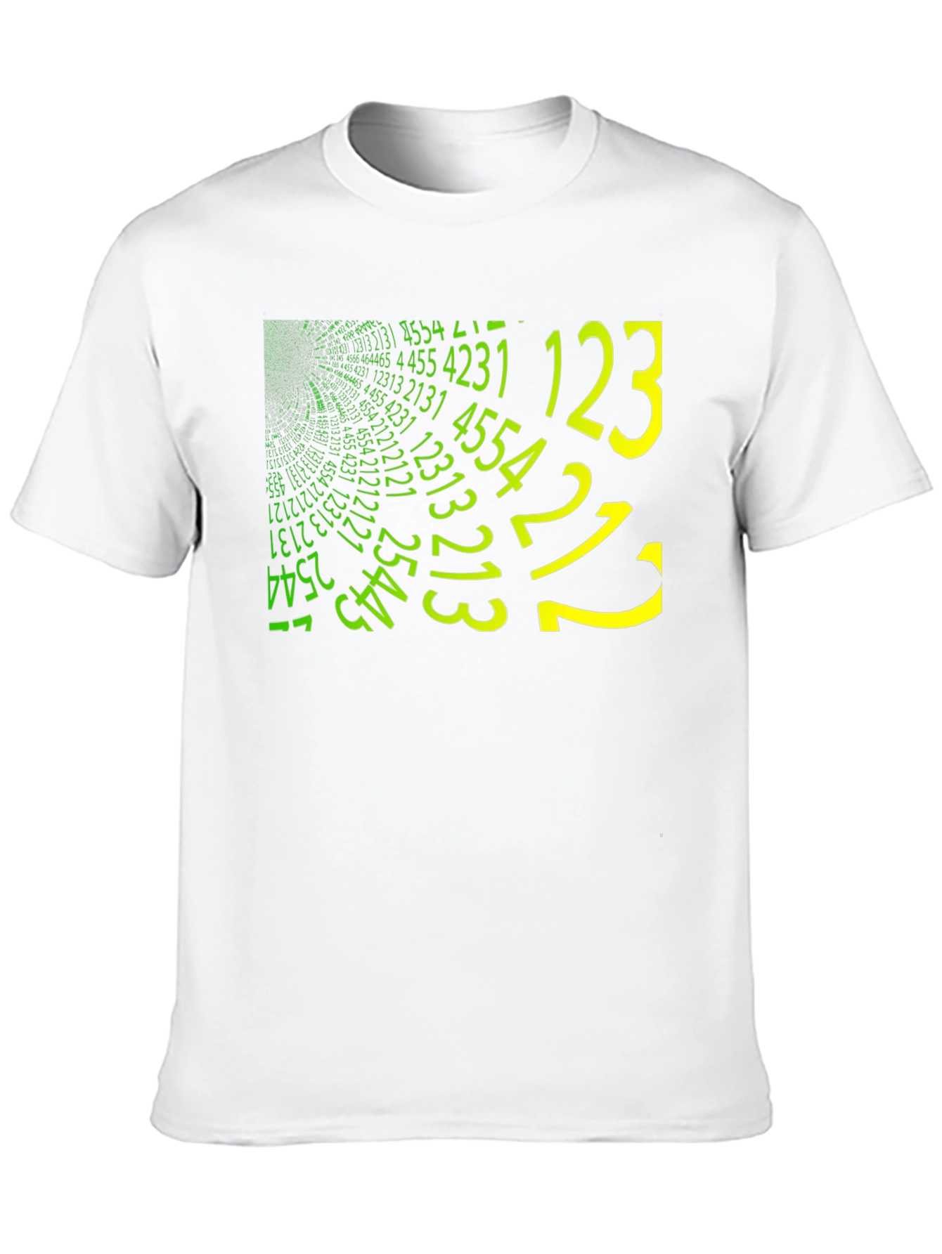 Matrix Style Number Print Crew Neck T-Shirt