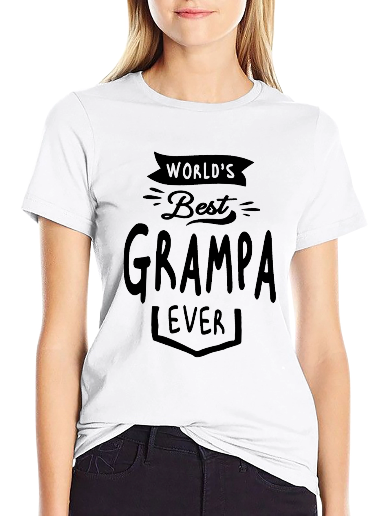 Worlds Best Grampa Ever Black T-Shirt