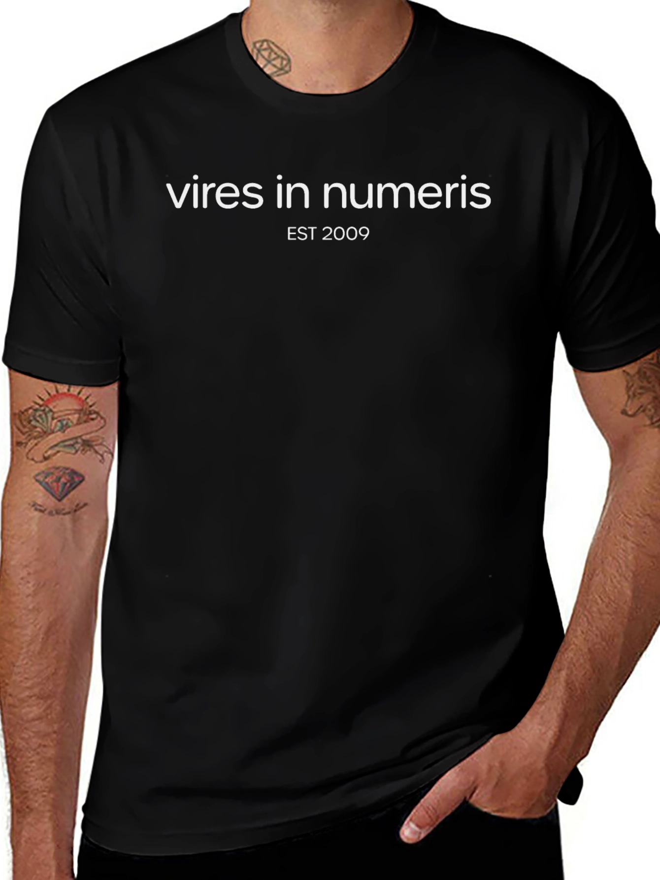 Vires in Numeris Black Graphic Tee - EST 2009