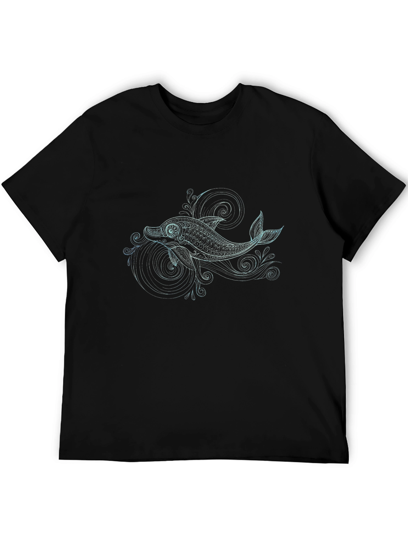 Dolphin Graphic Tee - Black Cotton Comfort
