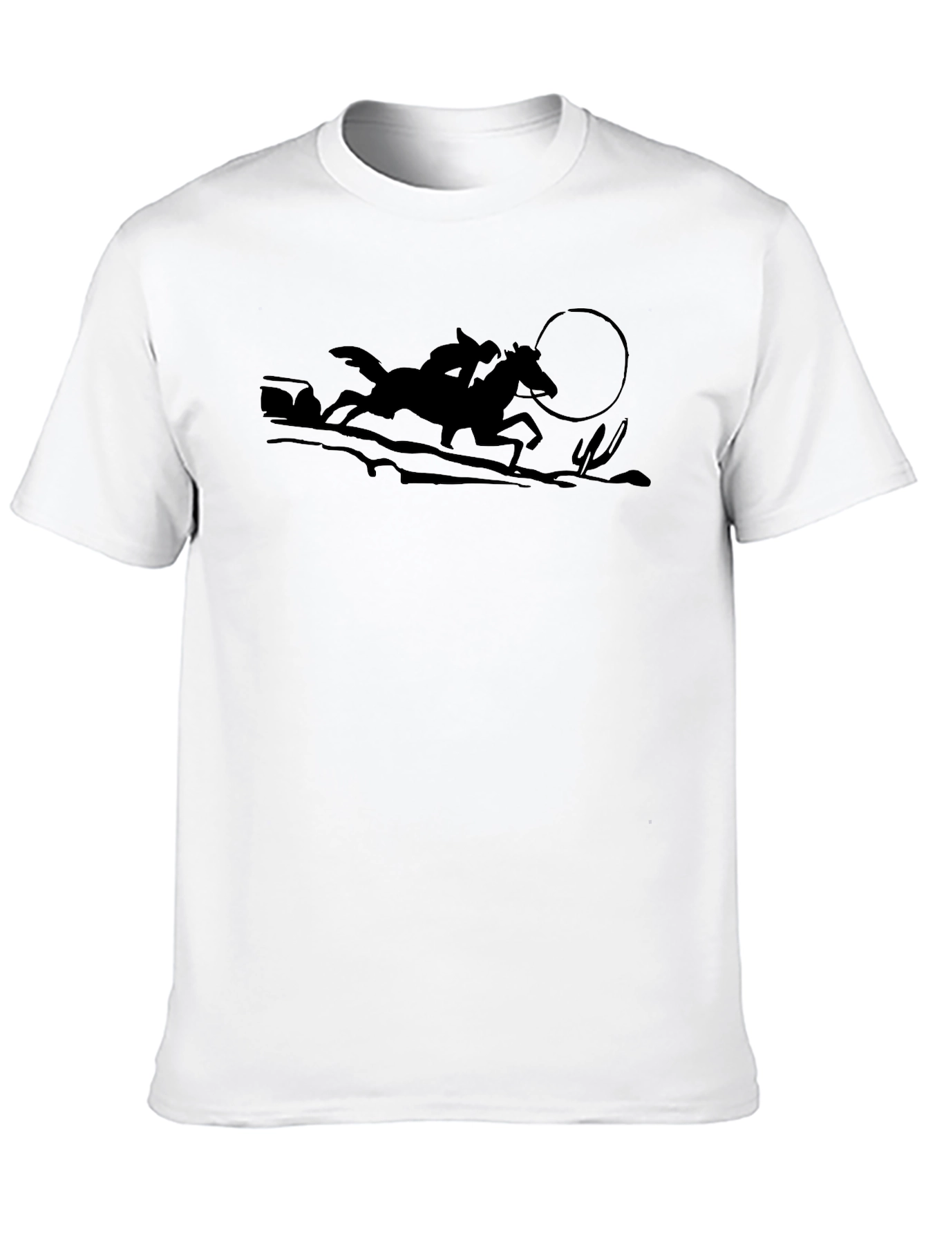 Wild West Rider Graphic Tee - Black Cotton Shirt
