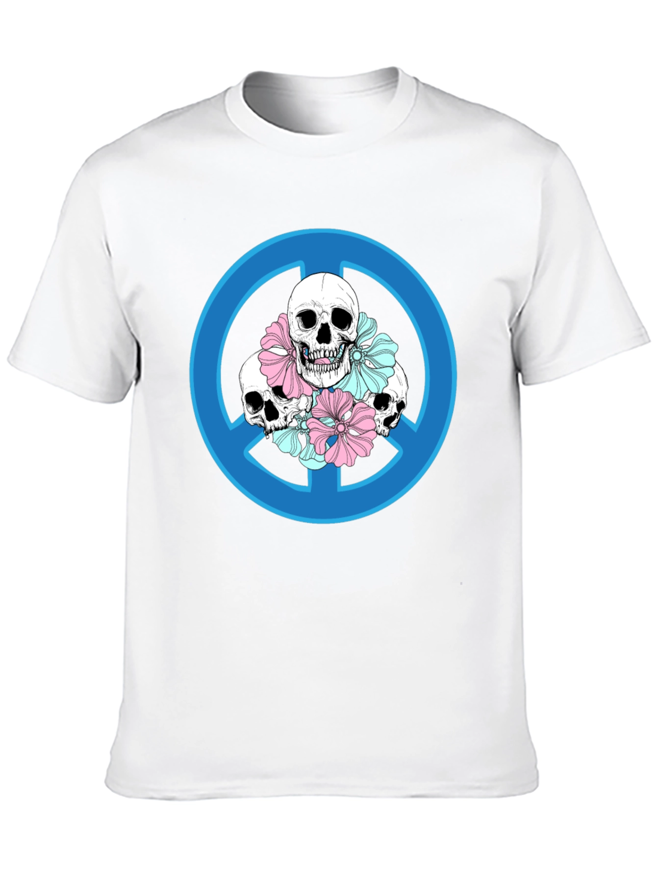 Skull Peace Sign Graphic T-Shirt