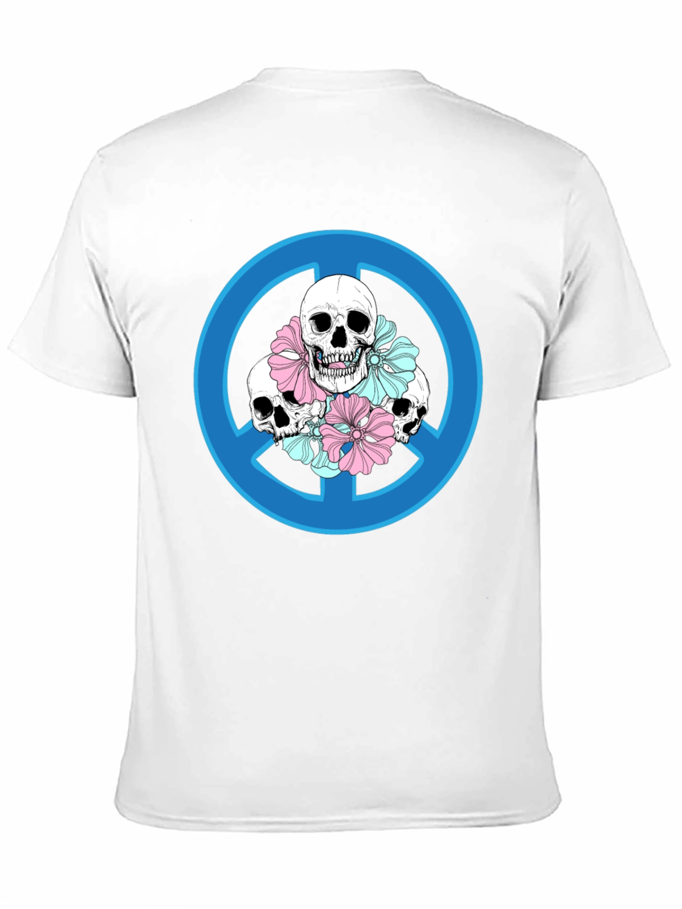 Skull Peace Sign Graphic T-Shirt