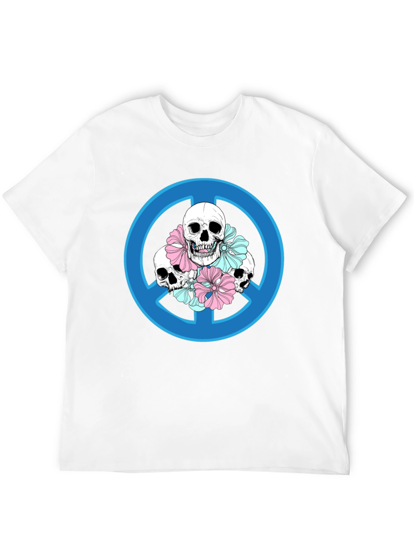 Skull Peace Sign Graphic T-Shirt