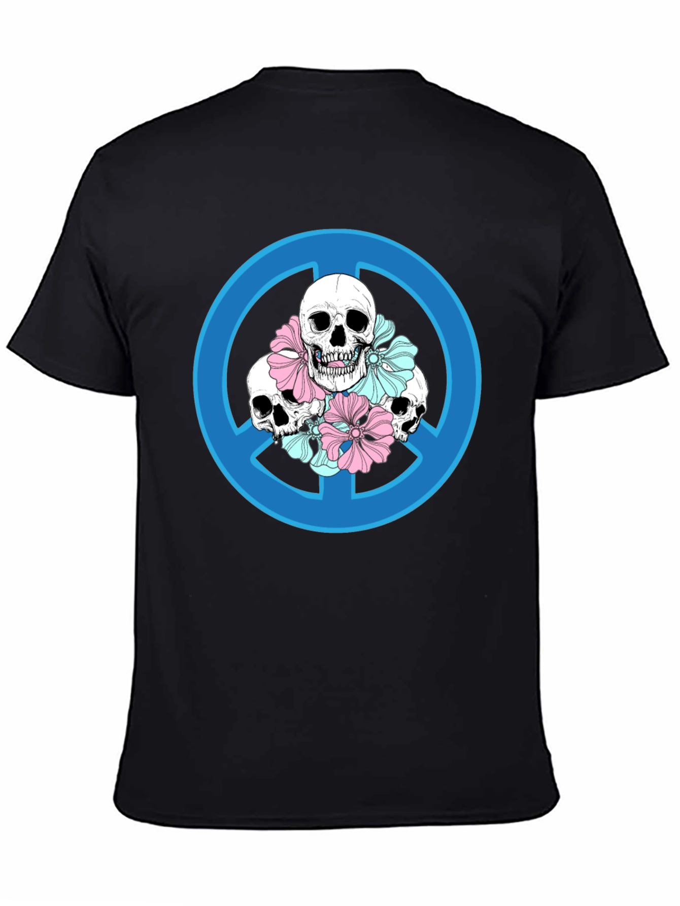 Skull Peace Sign Graphic T-Shirt