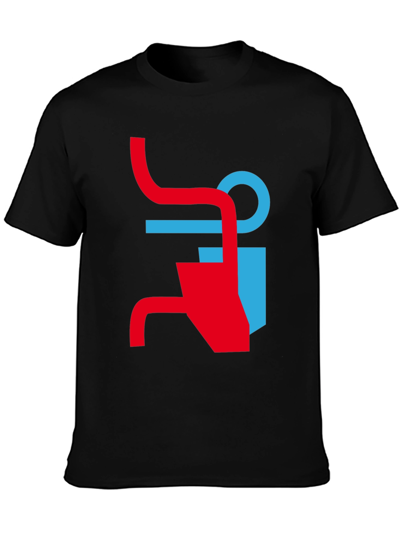 Modern Graphic Tee - Abstract Red & Blue Design