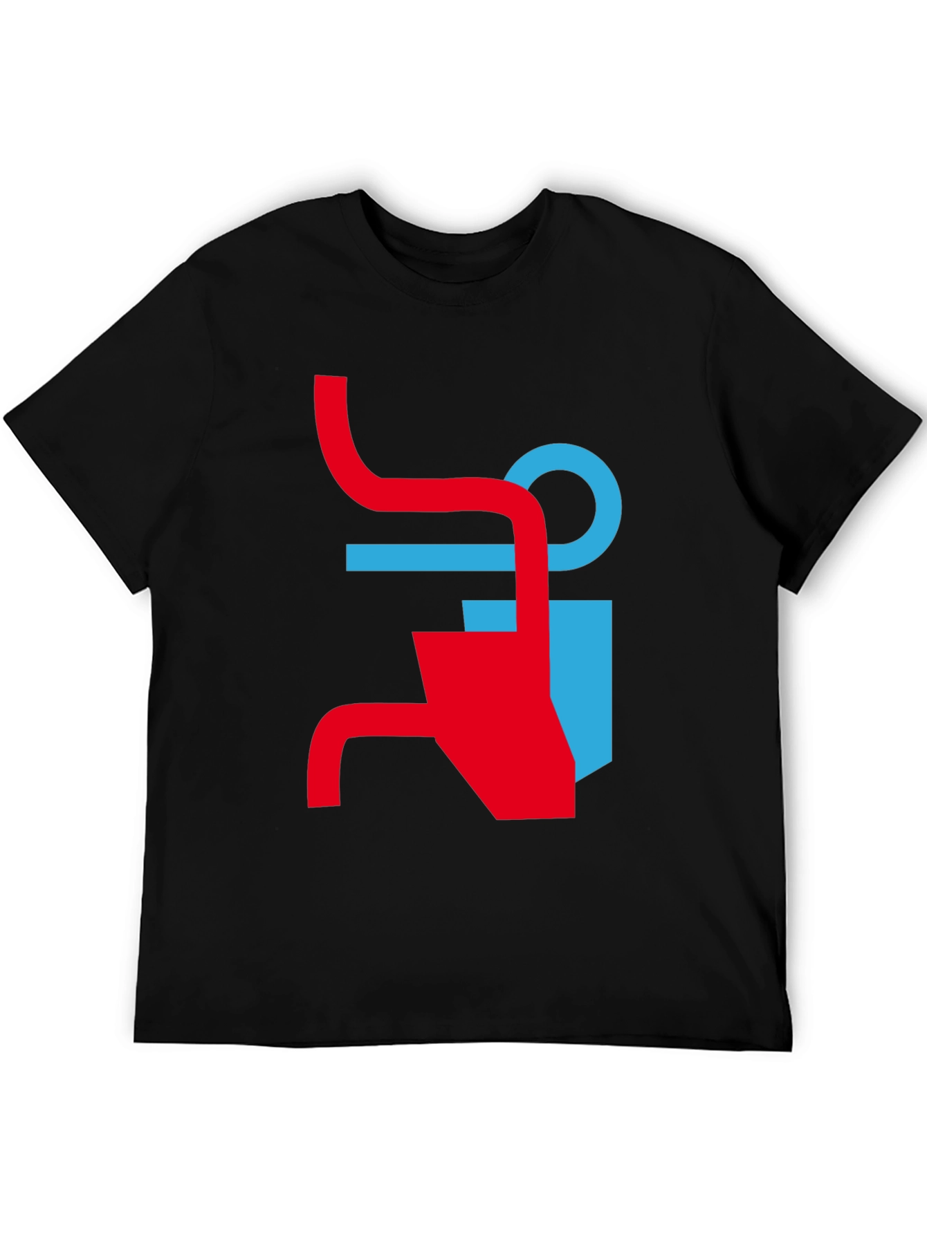 Modern Graphic Tee - Abstract Red & Blue Design