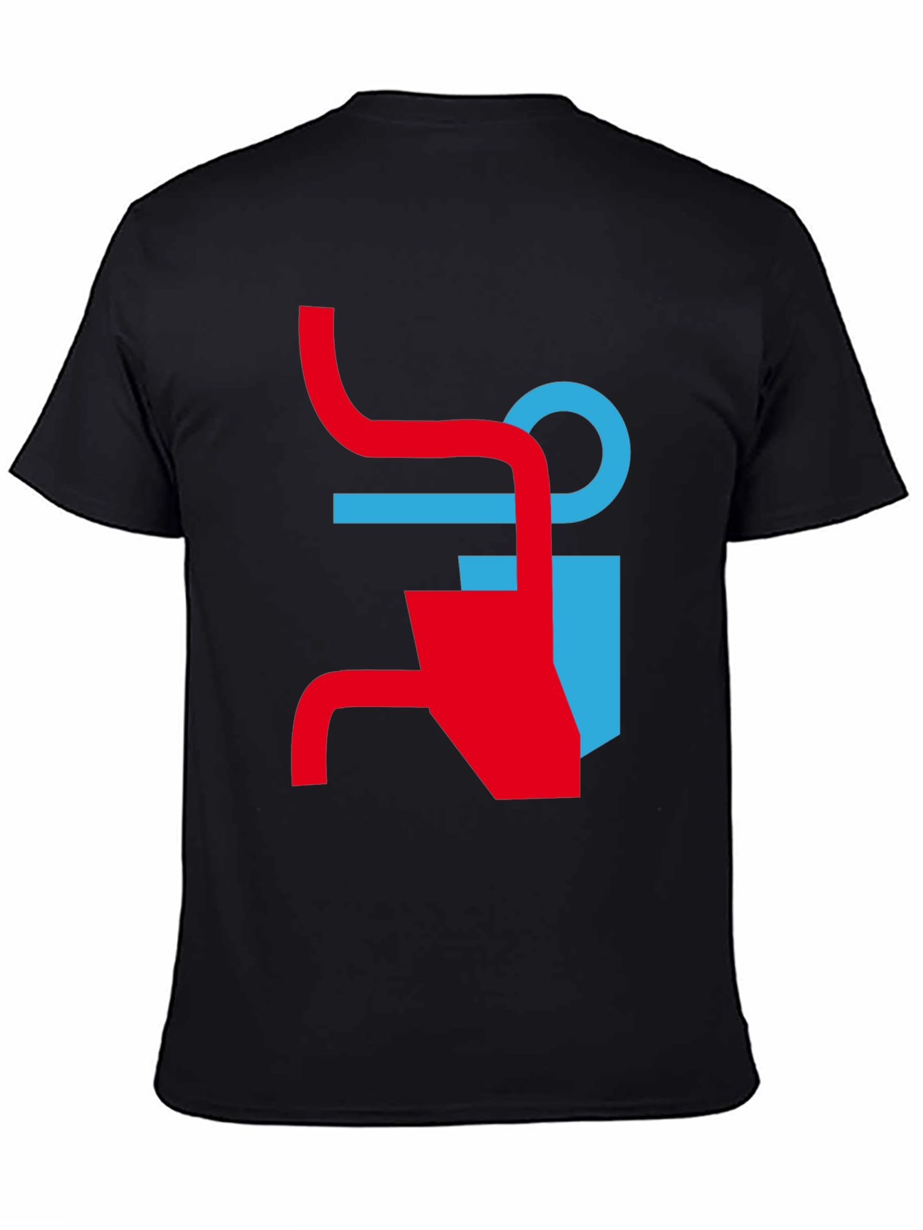 Modern Graphic Tee - Abstract Red & Blue Design