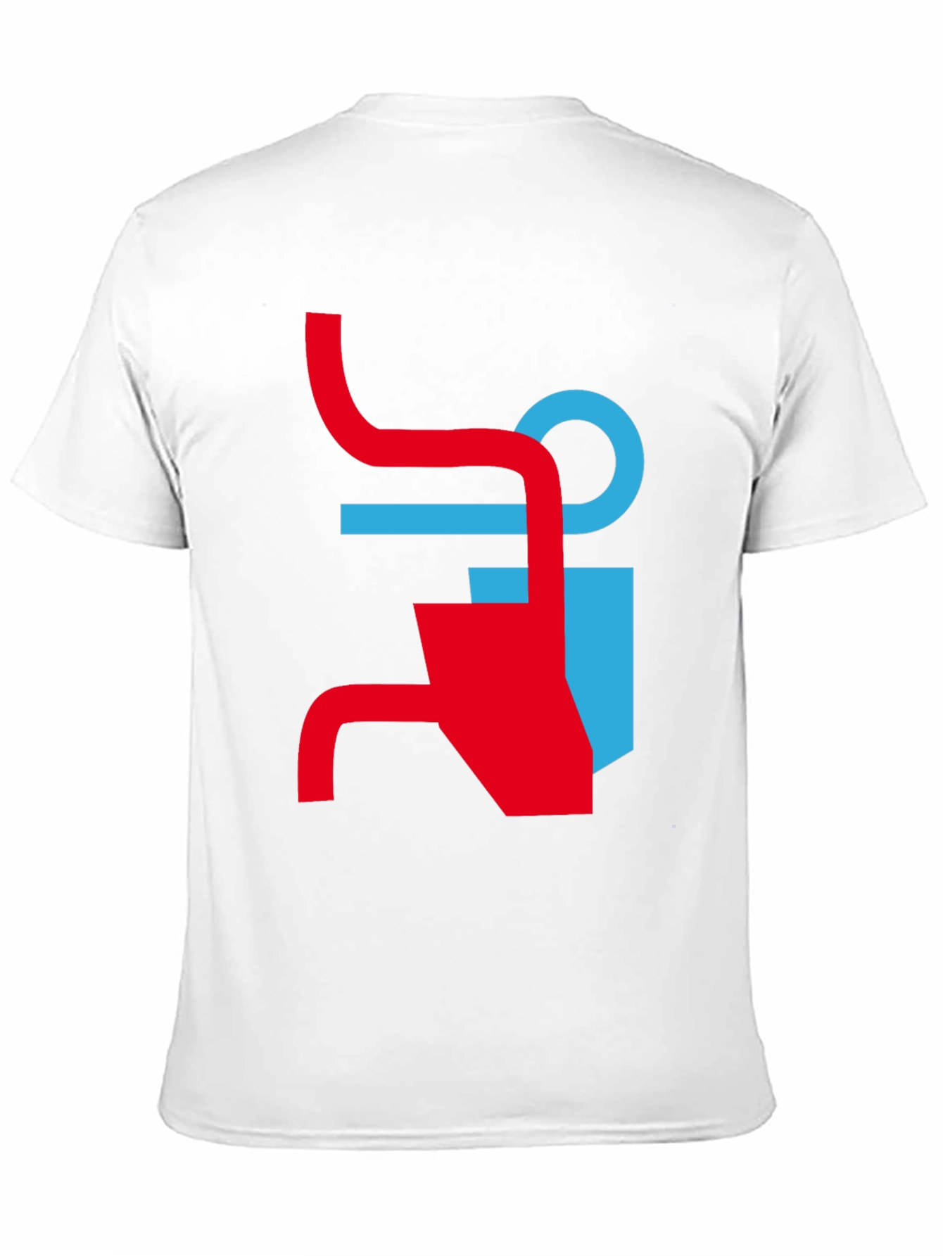Modern Graphic Tee - Abstract Red & Blue Design