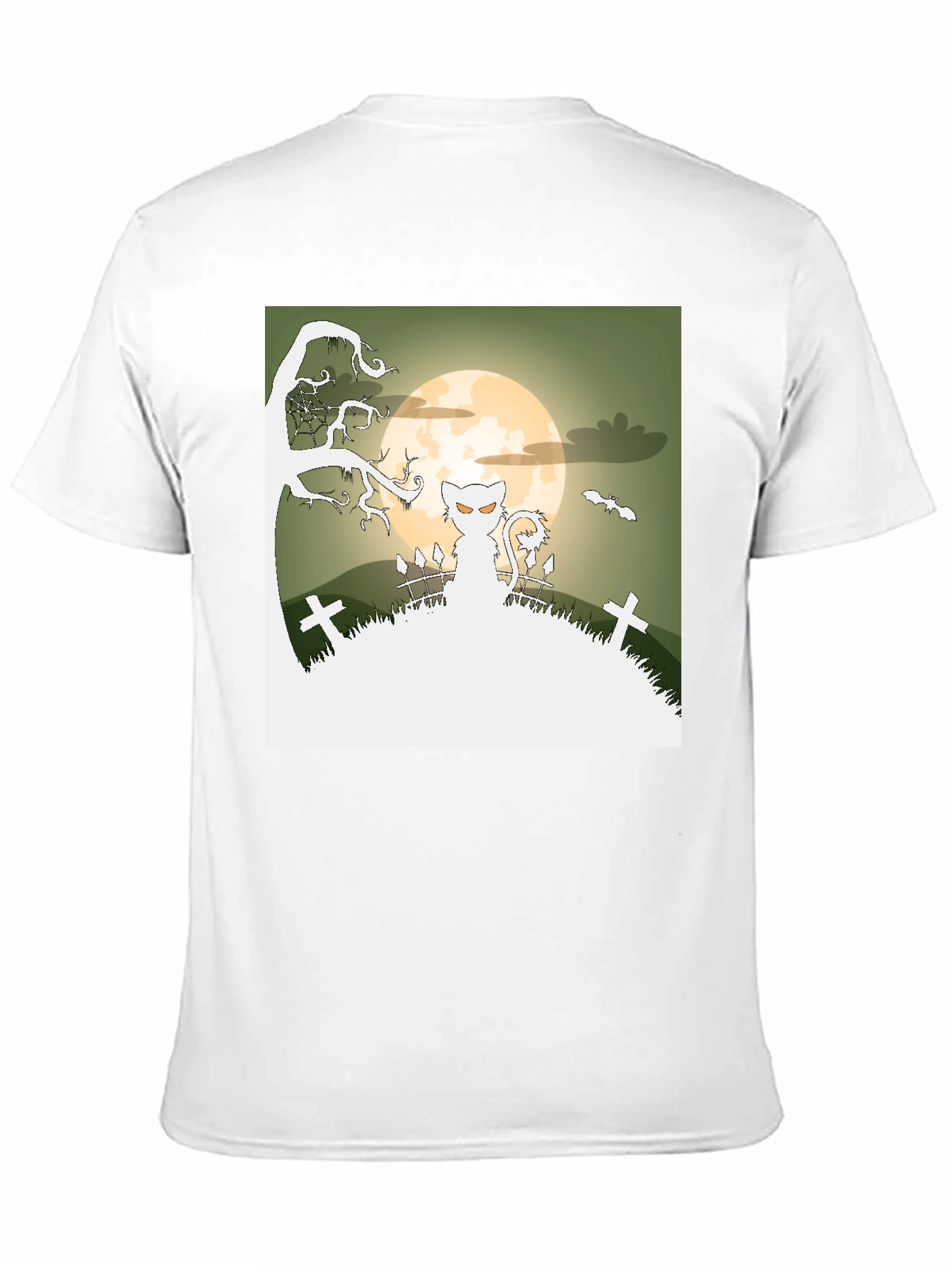 Spooky Halloween Cat T-Shirt - Black