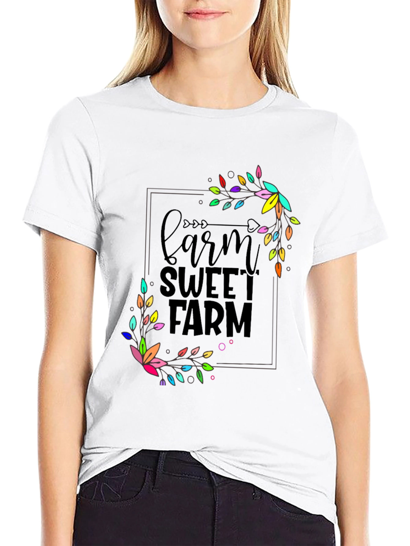 Farm Sweet Farm Graphic T-Shirt - Black