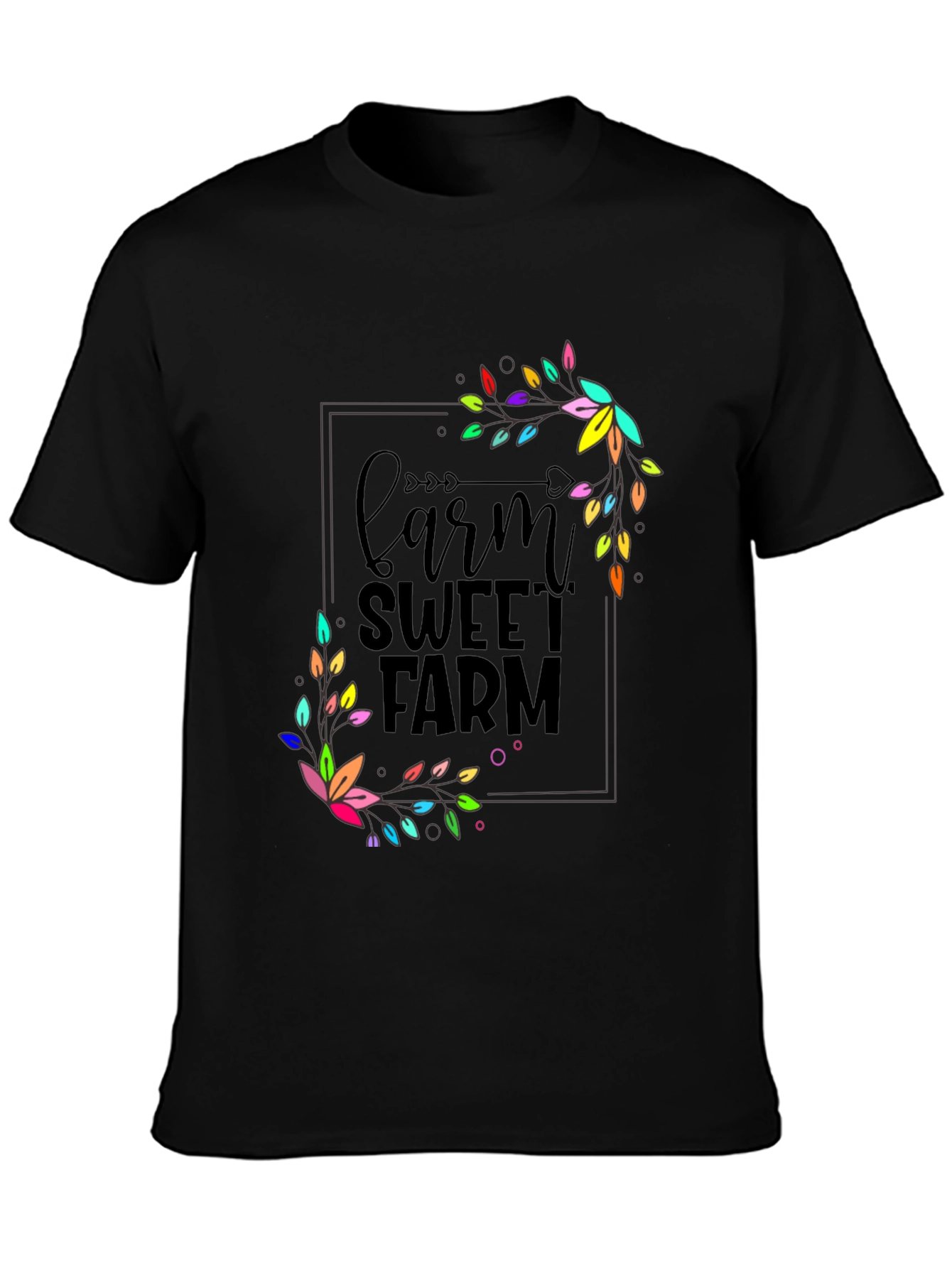 Farm Sweet Farm Graphic T-Shirt - Black
