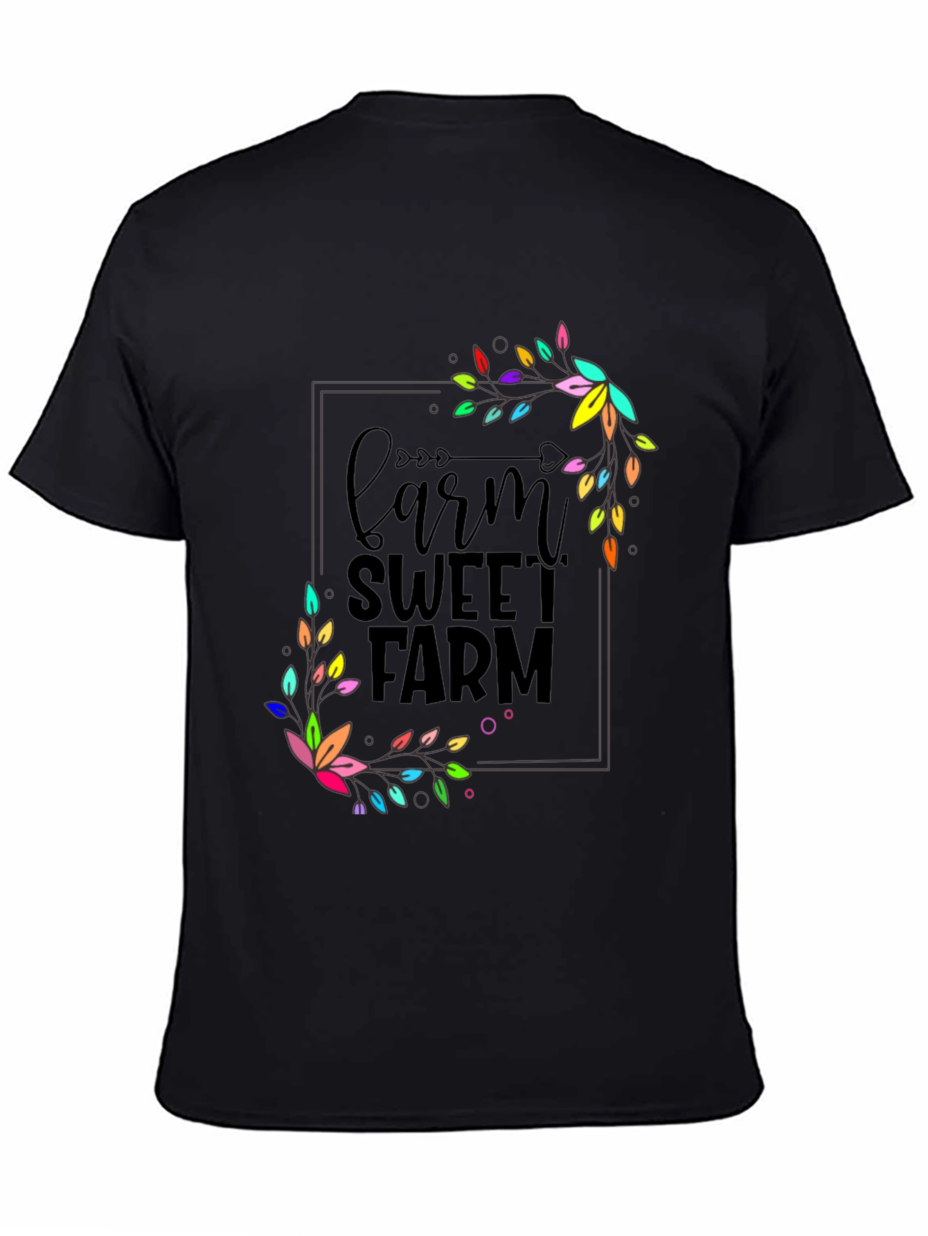 Farm Sweet Farm Graphic T-Shirt - Black