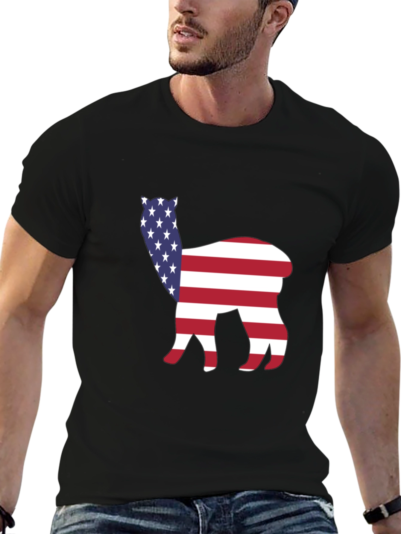 American Flag Alpaca T-Shirt Patriotic USA Tee