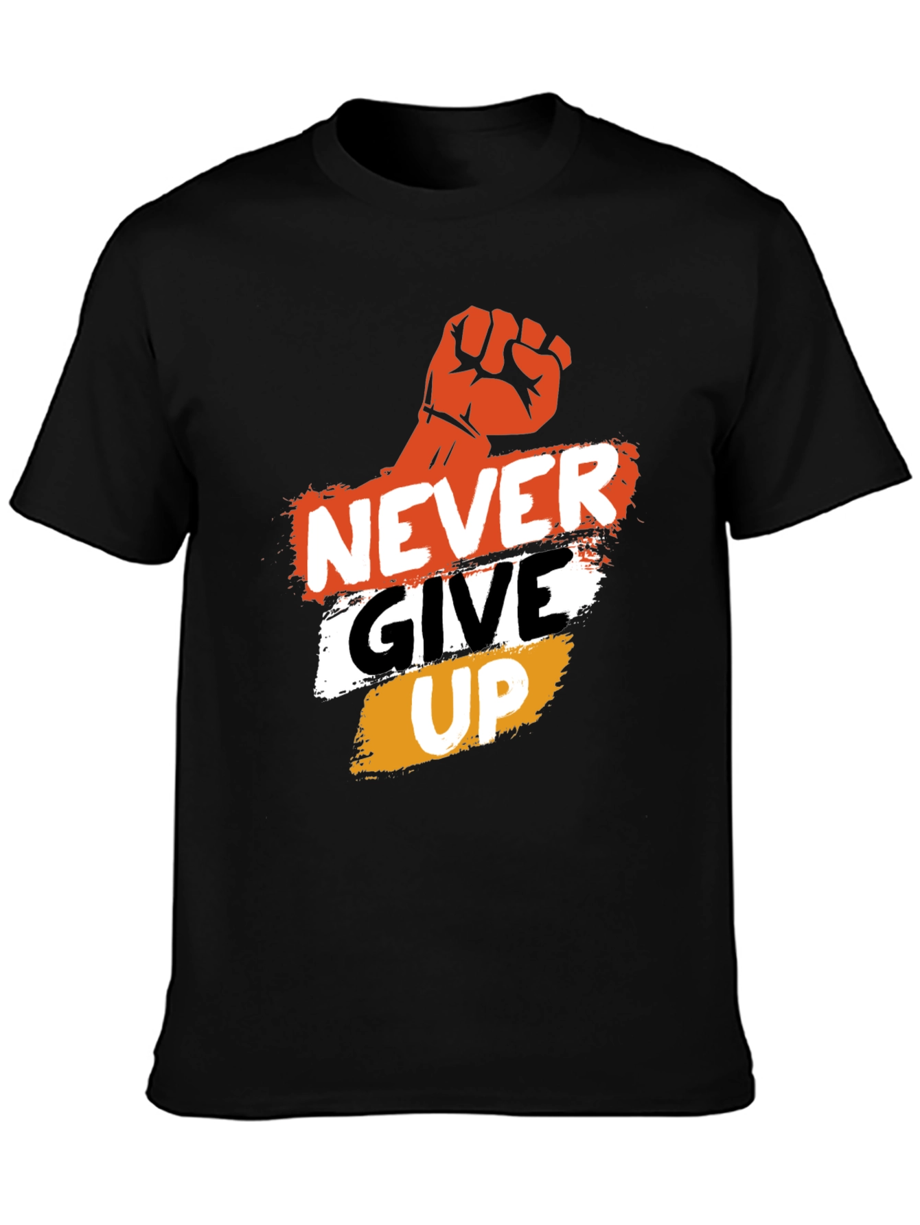 Never Give Up Graphic Tee - Motivational Mens T-Shirt