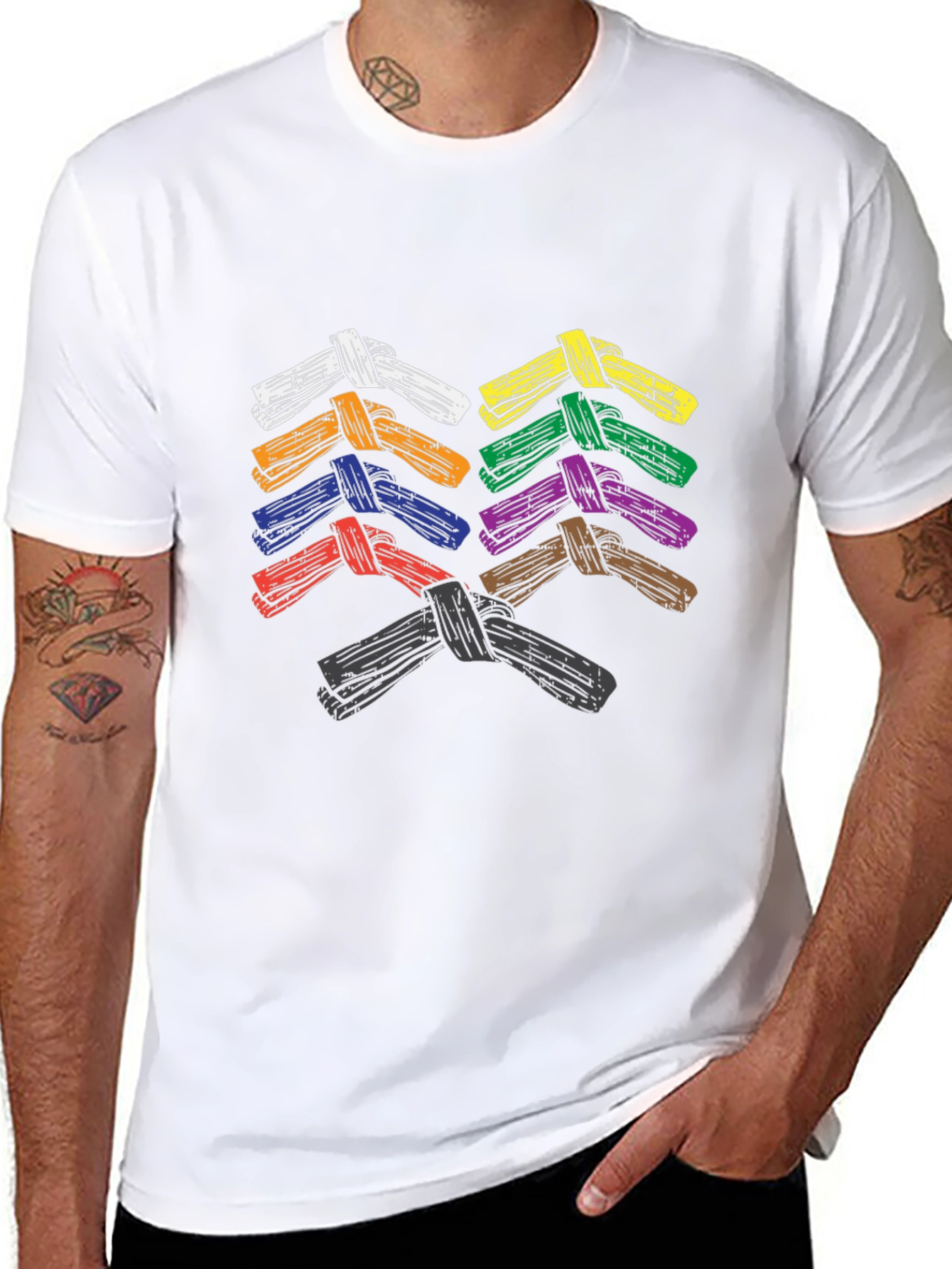 BJJ Belts T-Shirt Brazilian Jiu-Jitsu Martial Arts Tee