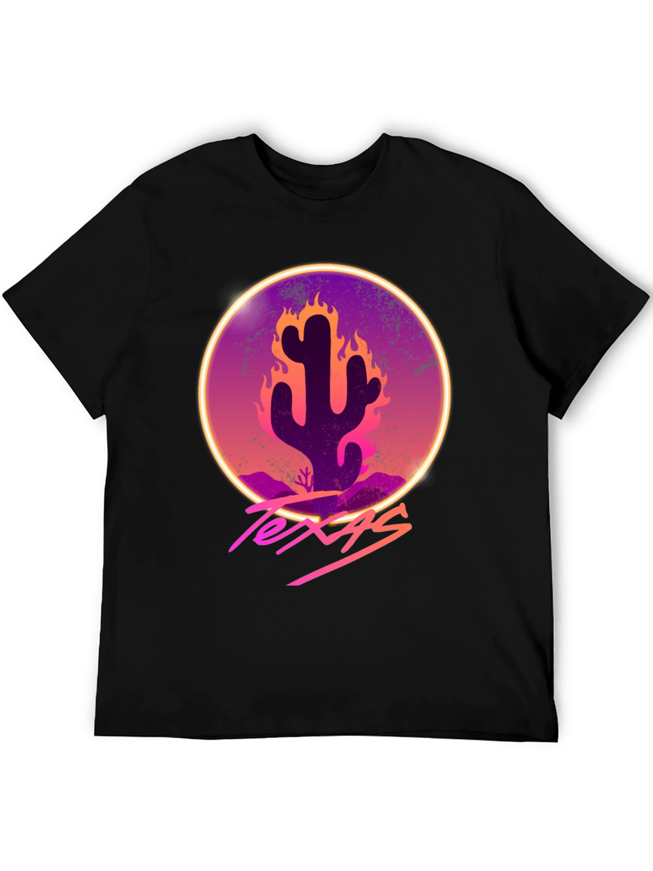 Texas Cactus Graphic Tee - Retro Style T-Shirt