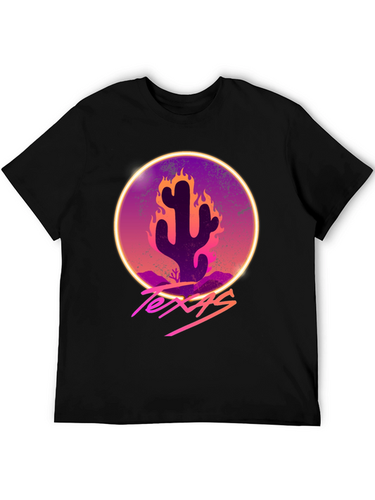 Texas Cactus Graphic Tee - Retro Style T-Shirt