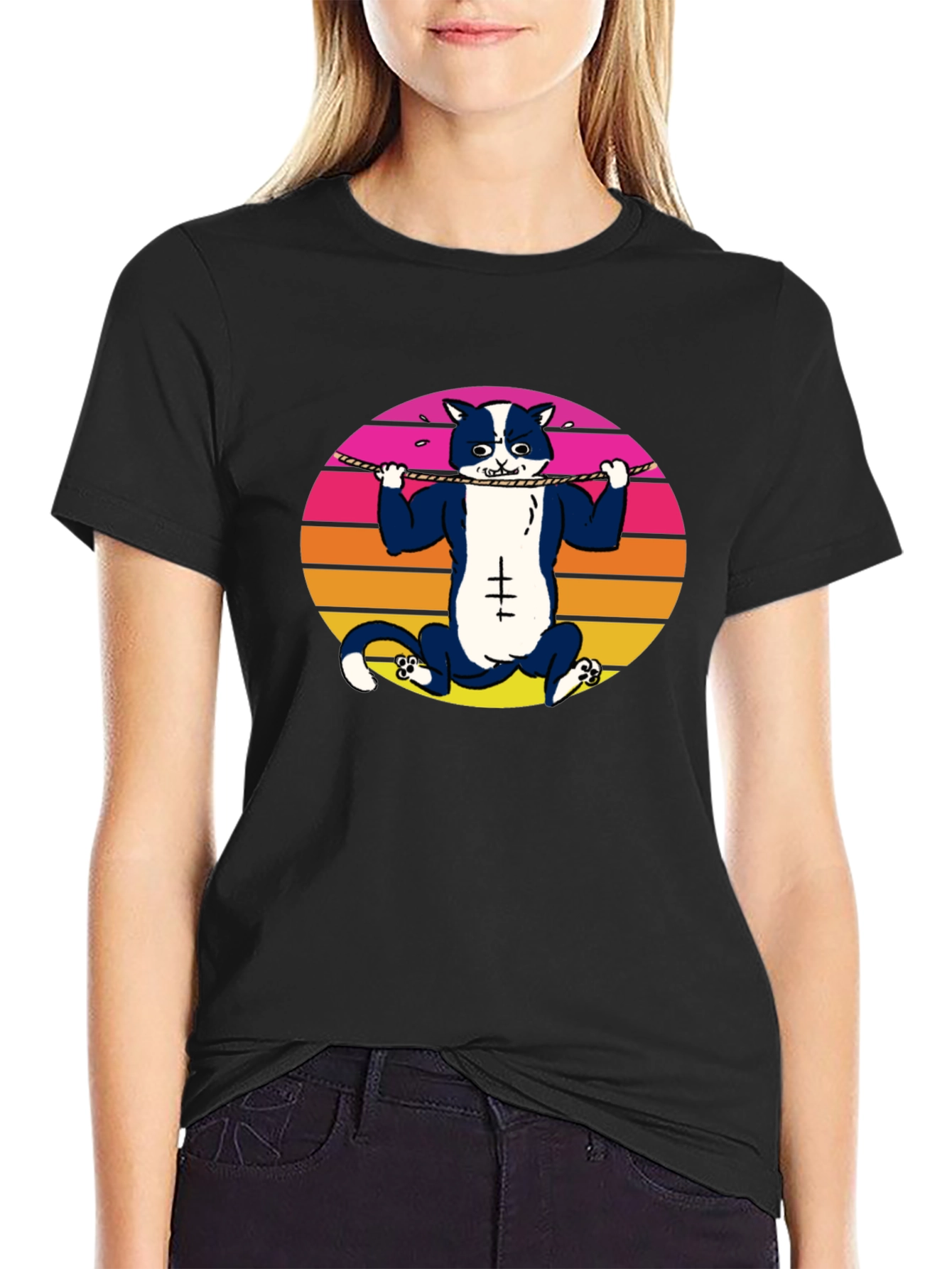 Funny Cat Gym Workout T-Shirt