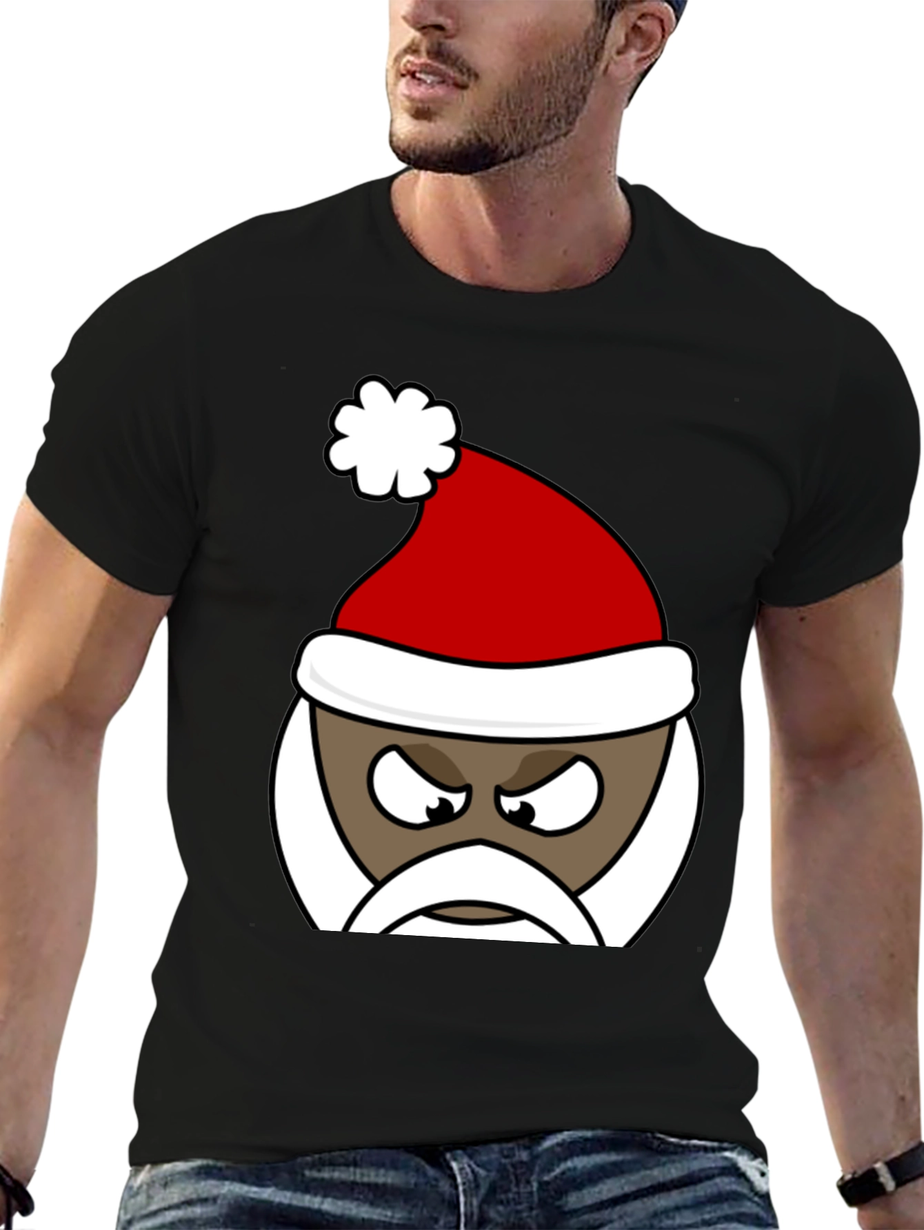 Grumpy Santa Graphic Tee - Holiday Humor T-Shirt