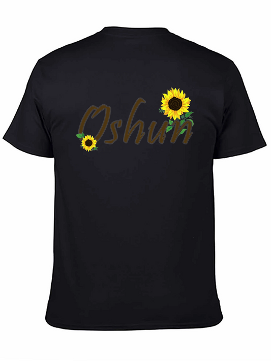 Oshun Sunflower Graphic Black Tee