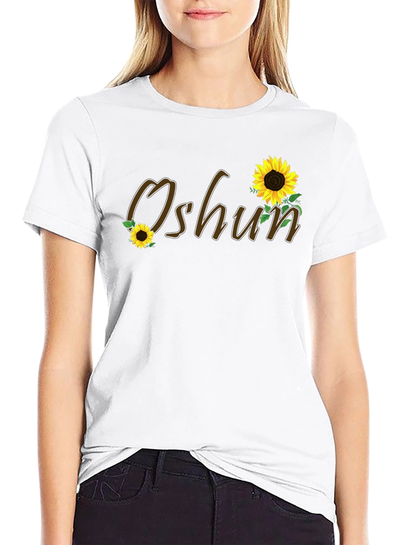 Oshun Sunflower Graphic Black Tee