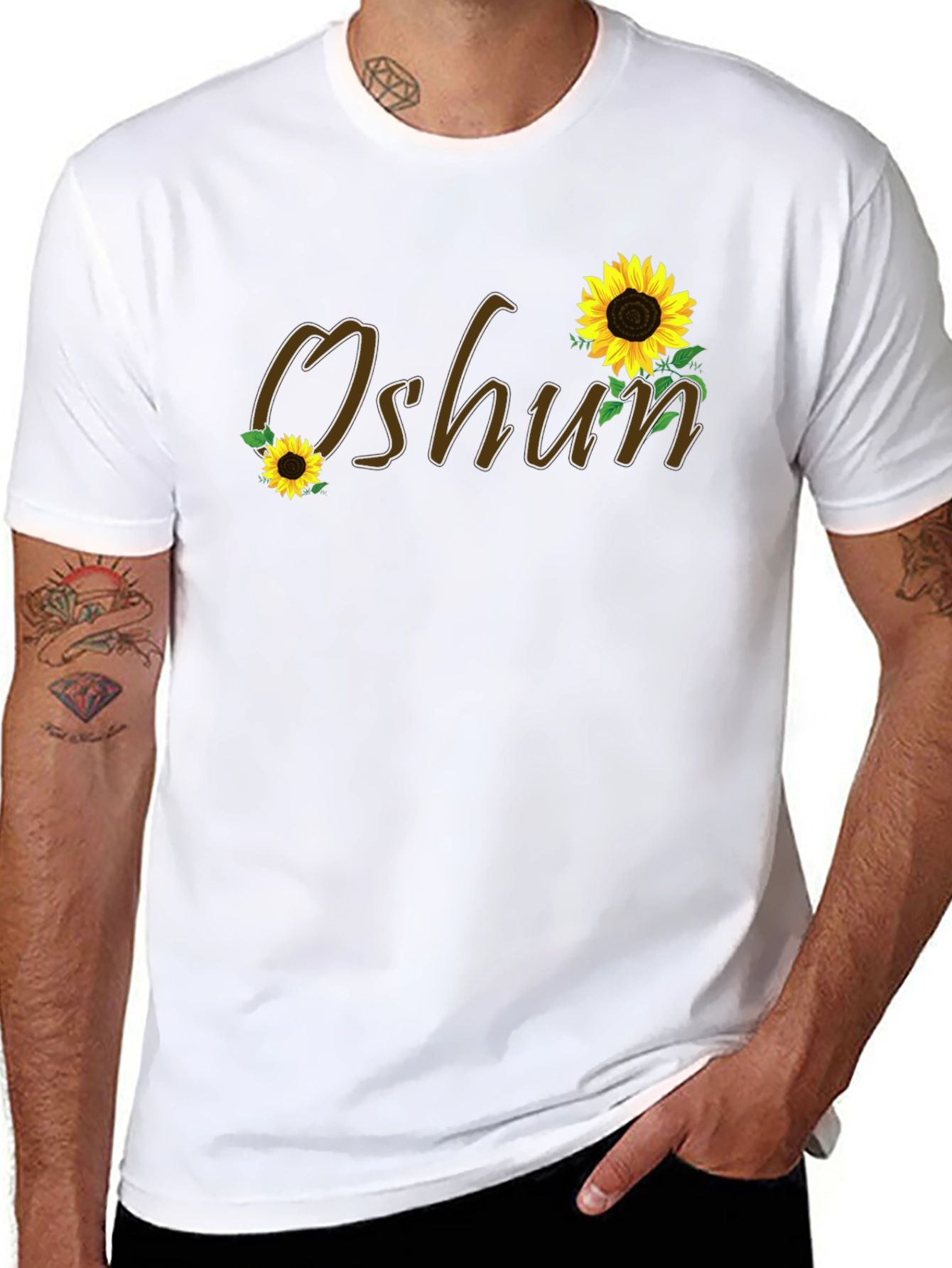 Oshun Sunflower Graphic Black Tee