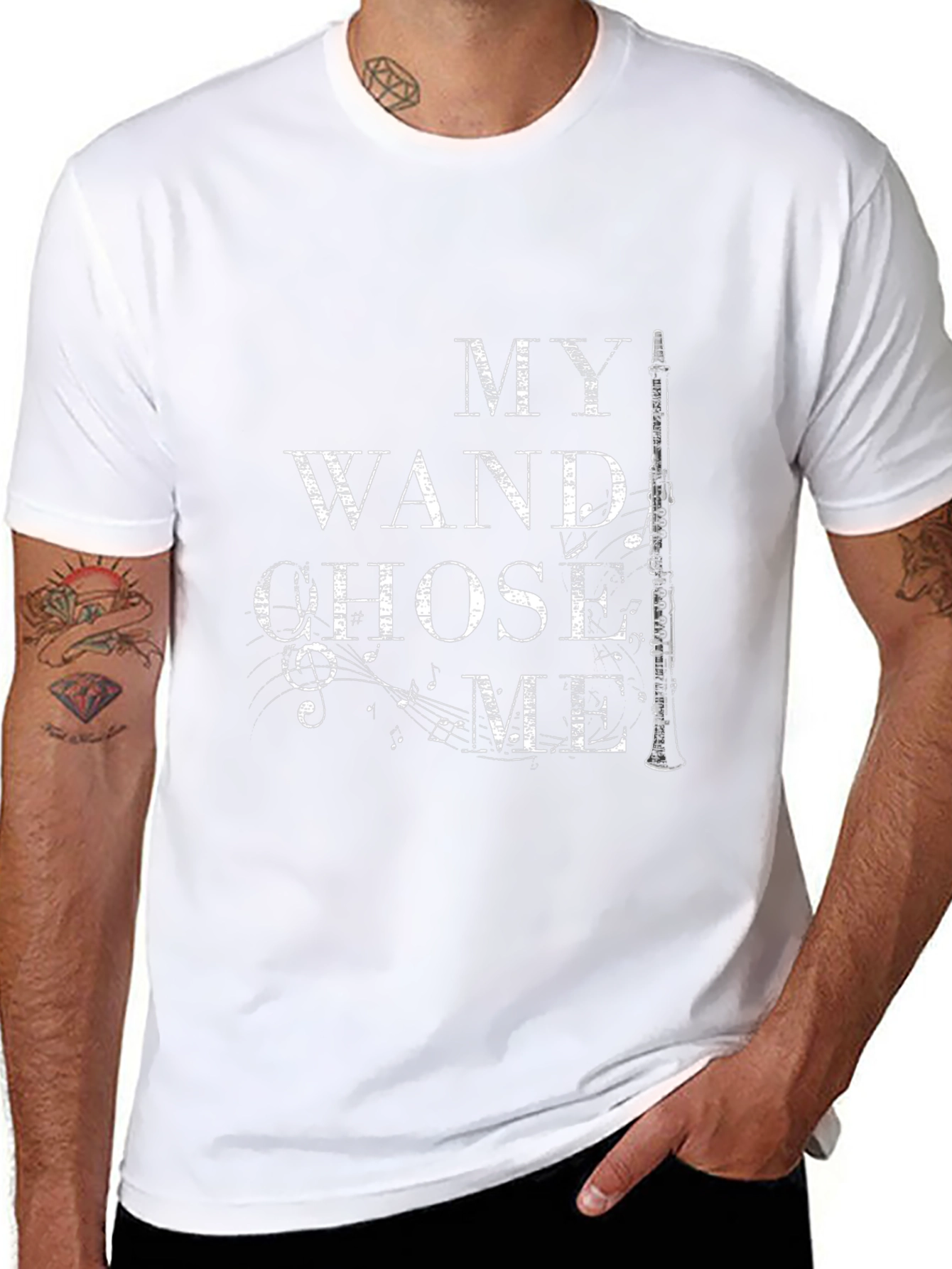 My Wand Chose Me Clarinet Music T-Shirt
