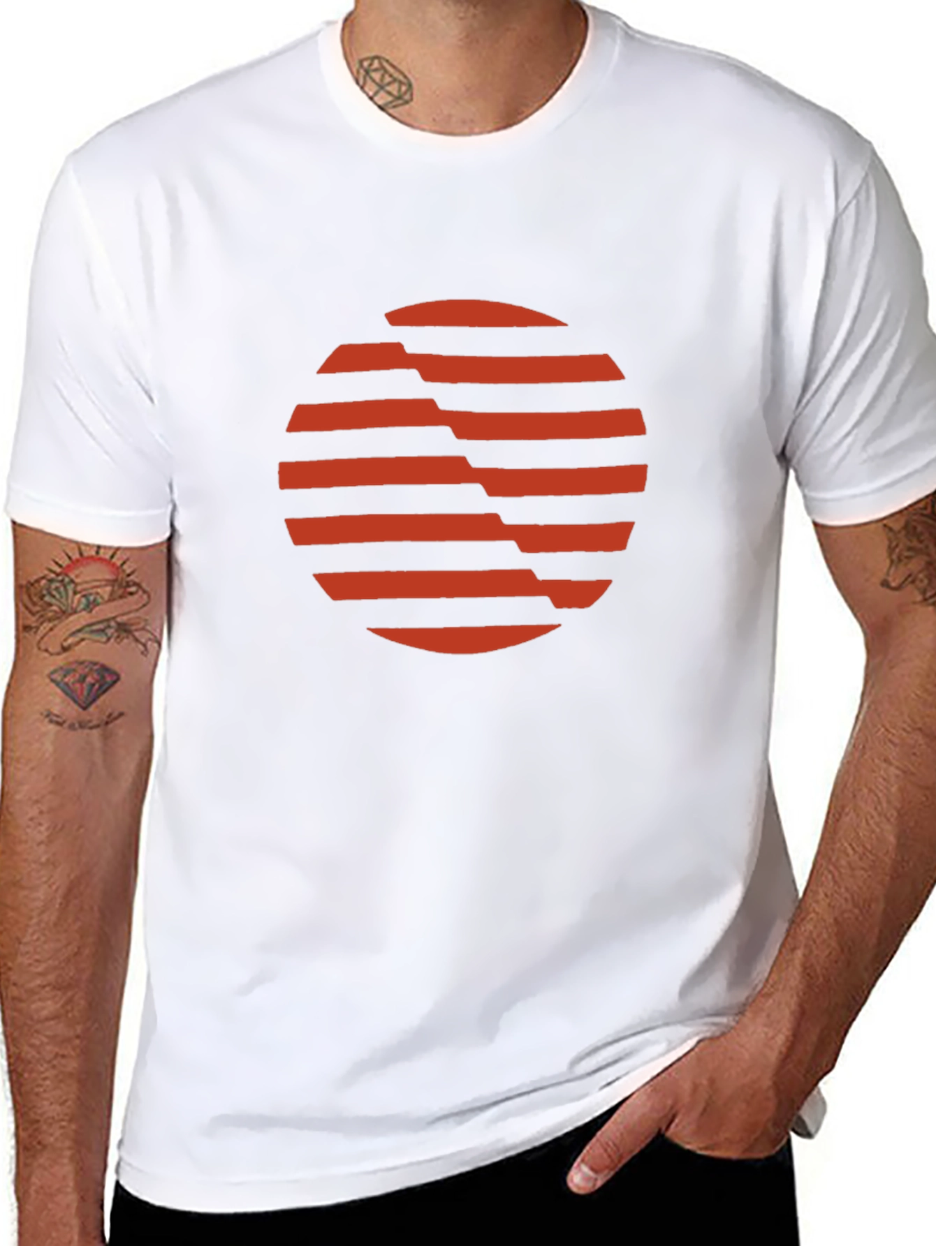 Abstract Graphic Print Mens T-Shirt