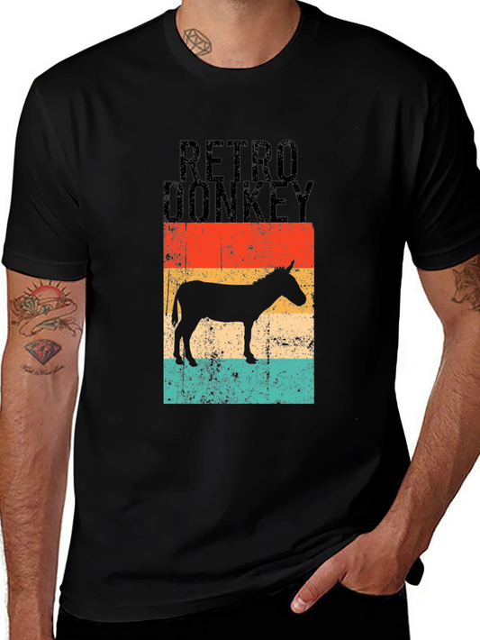 Retro Donkey T-Shirt - Vintage Style Black Tee