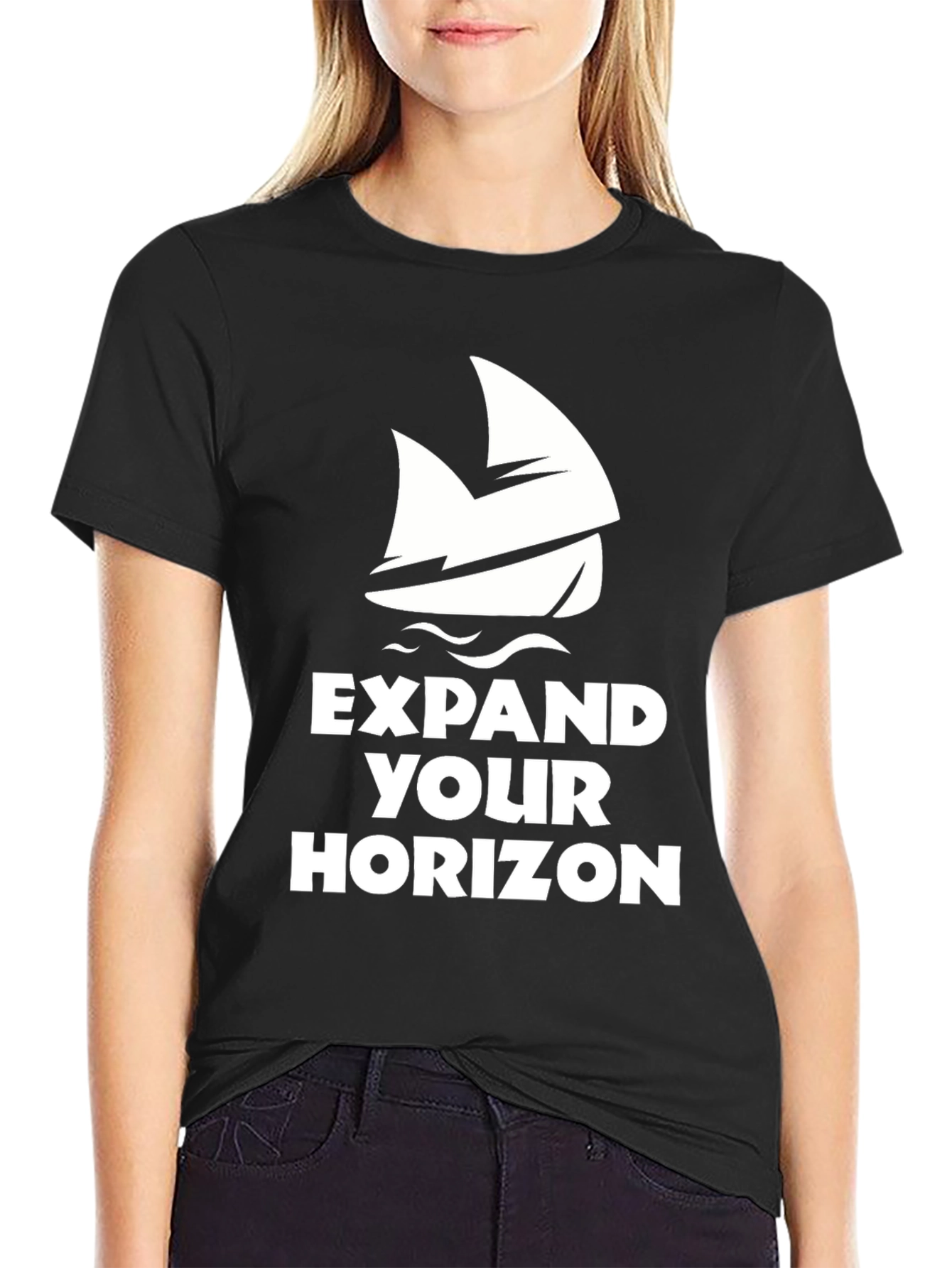 Expand Your Horizon Black Graphic Tee