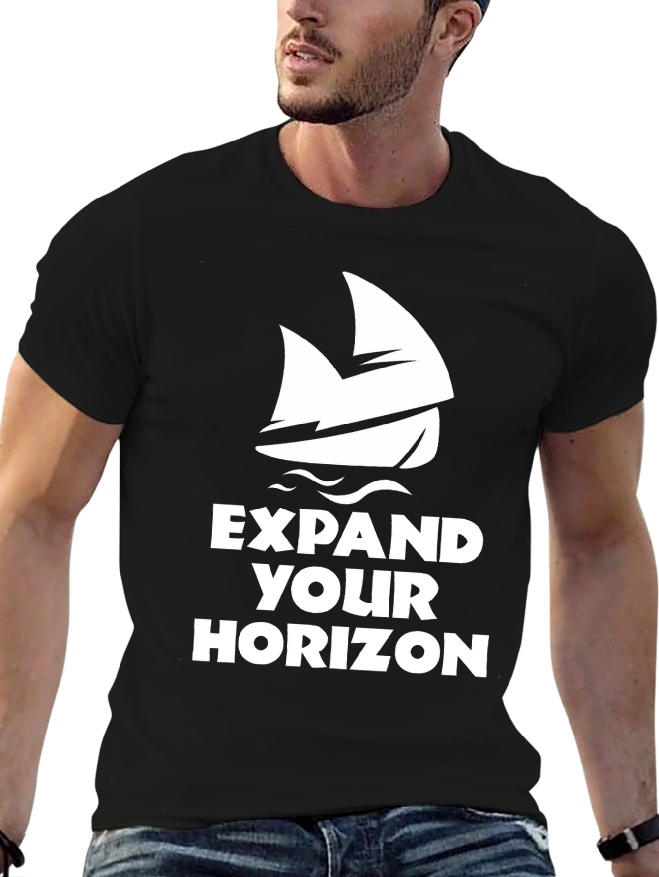 Expand Your Horizon Black Graphic Tee