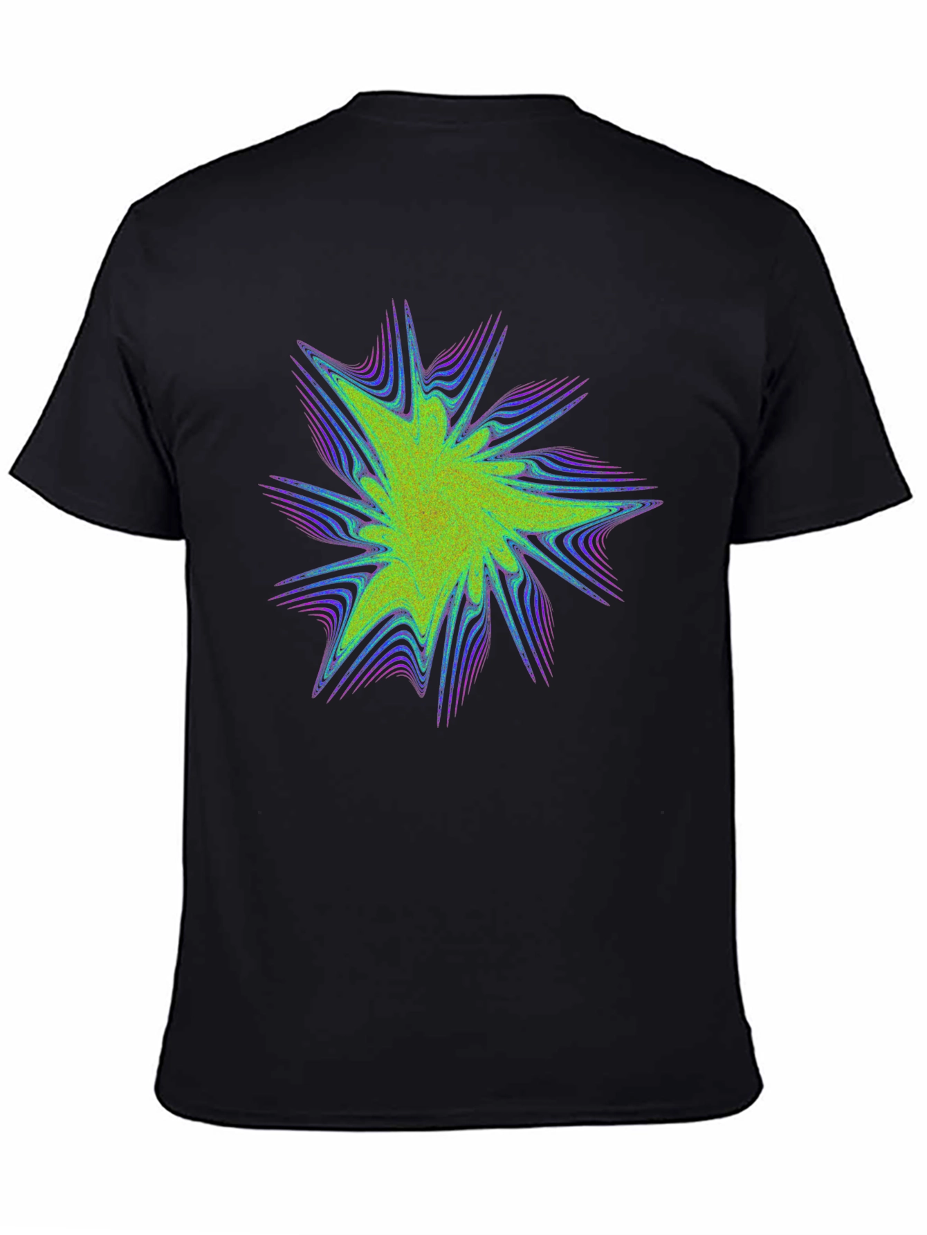 Abstract Burst Graphic Print Black Tee