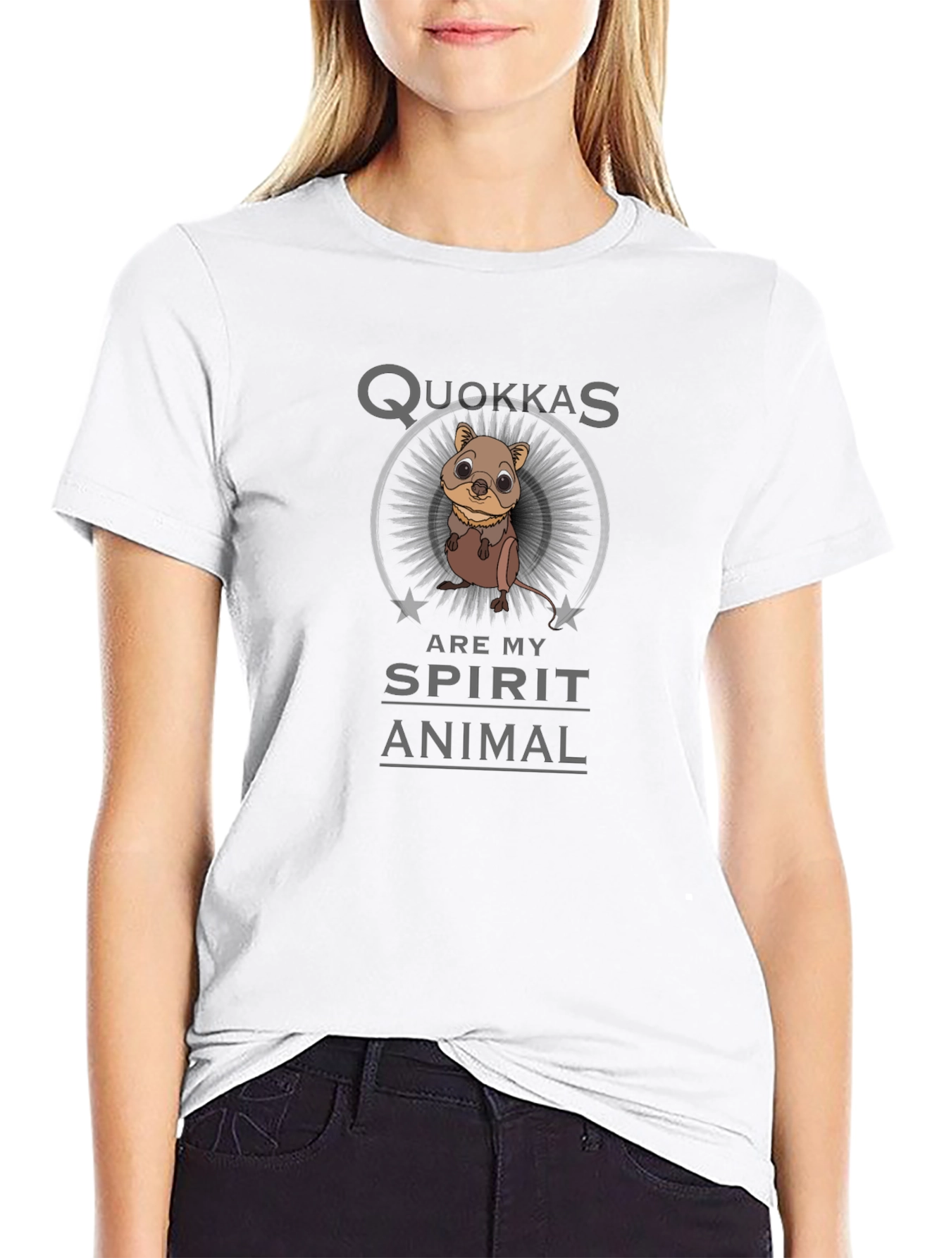 Quokka Spirit Animal Black T-Shirt