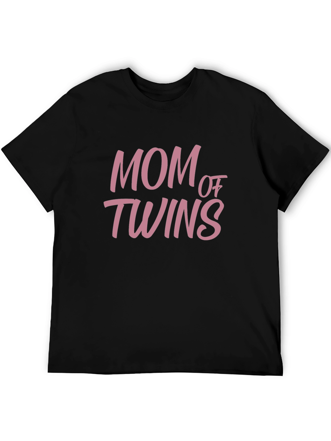 Mom of Twins Graphic T-Shirt - Black Casual Tee