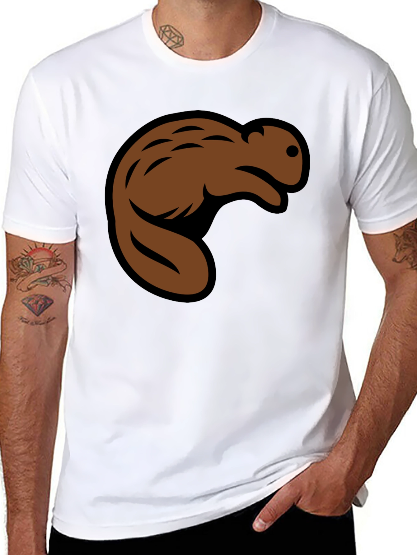 Beaver Graphic Black T-Shirt