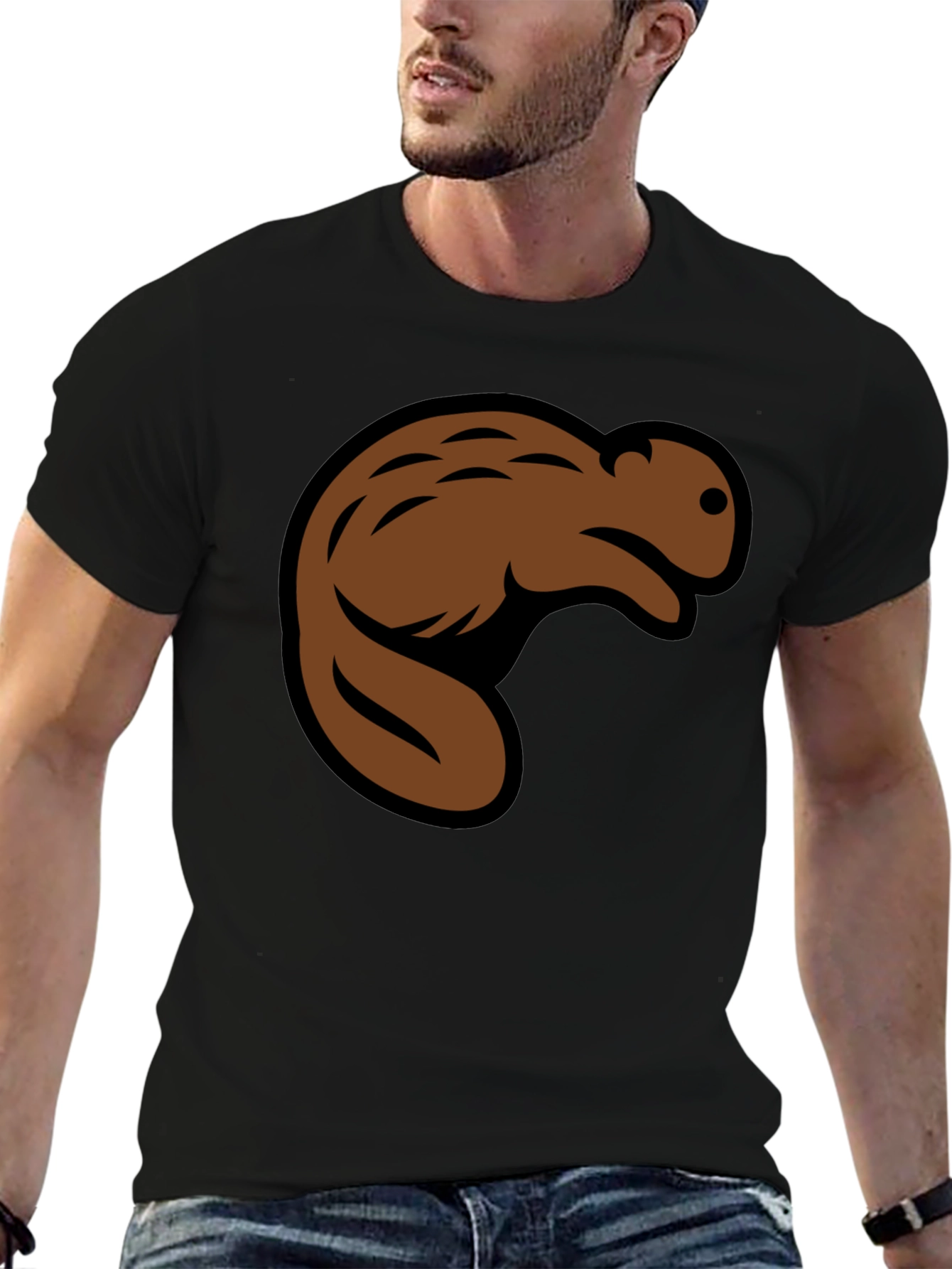 Beaver Graphic Black T-Shirt